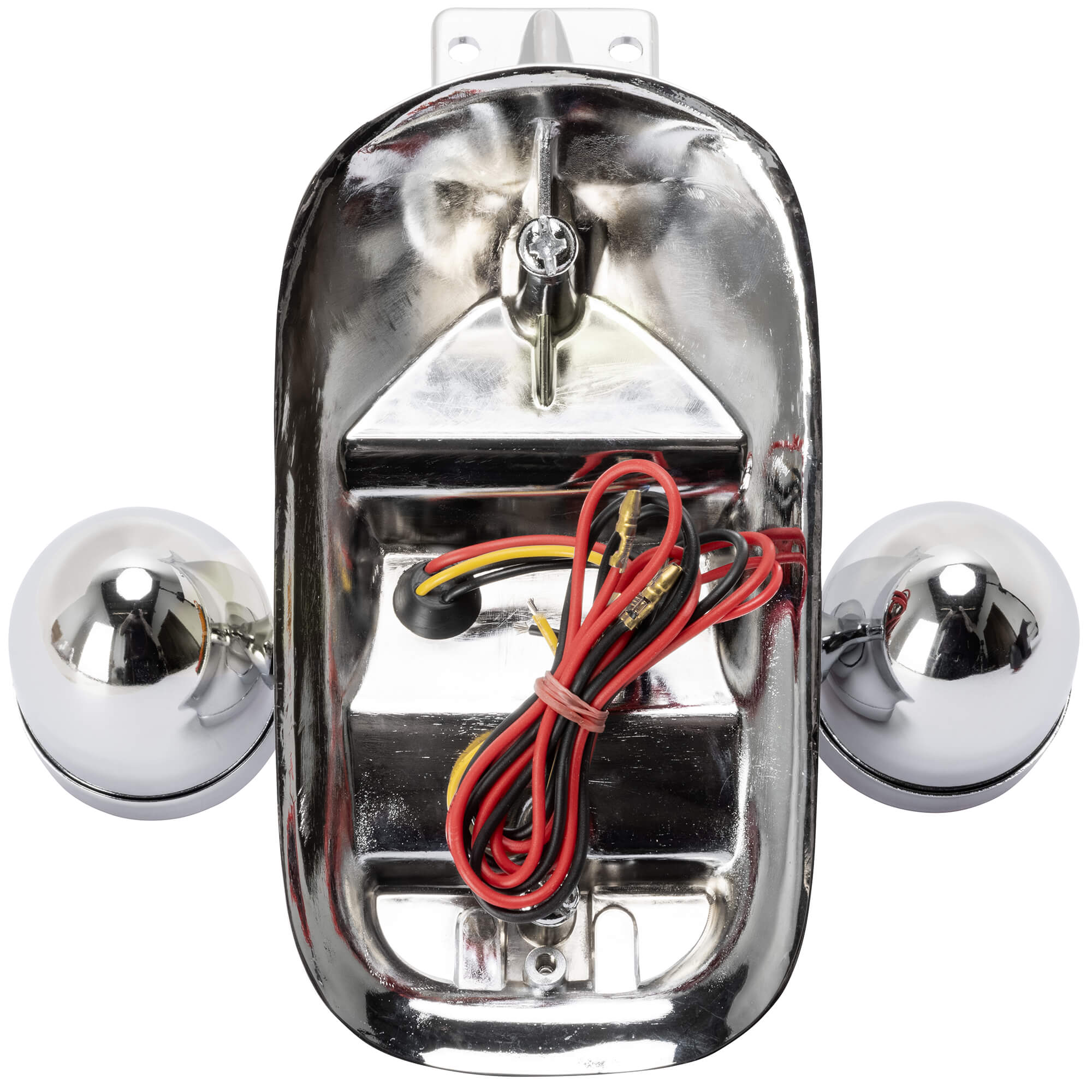 Tombstone LED Taillight w/ Red Turn Signals - Red Lens - Chrome - Image 4