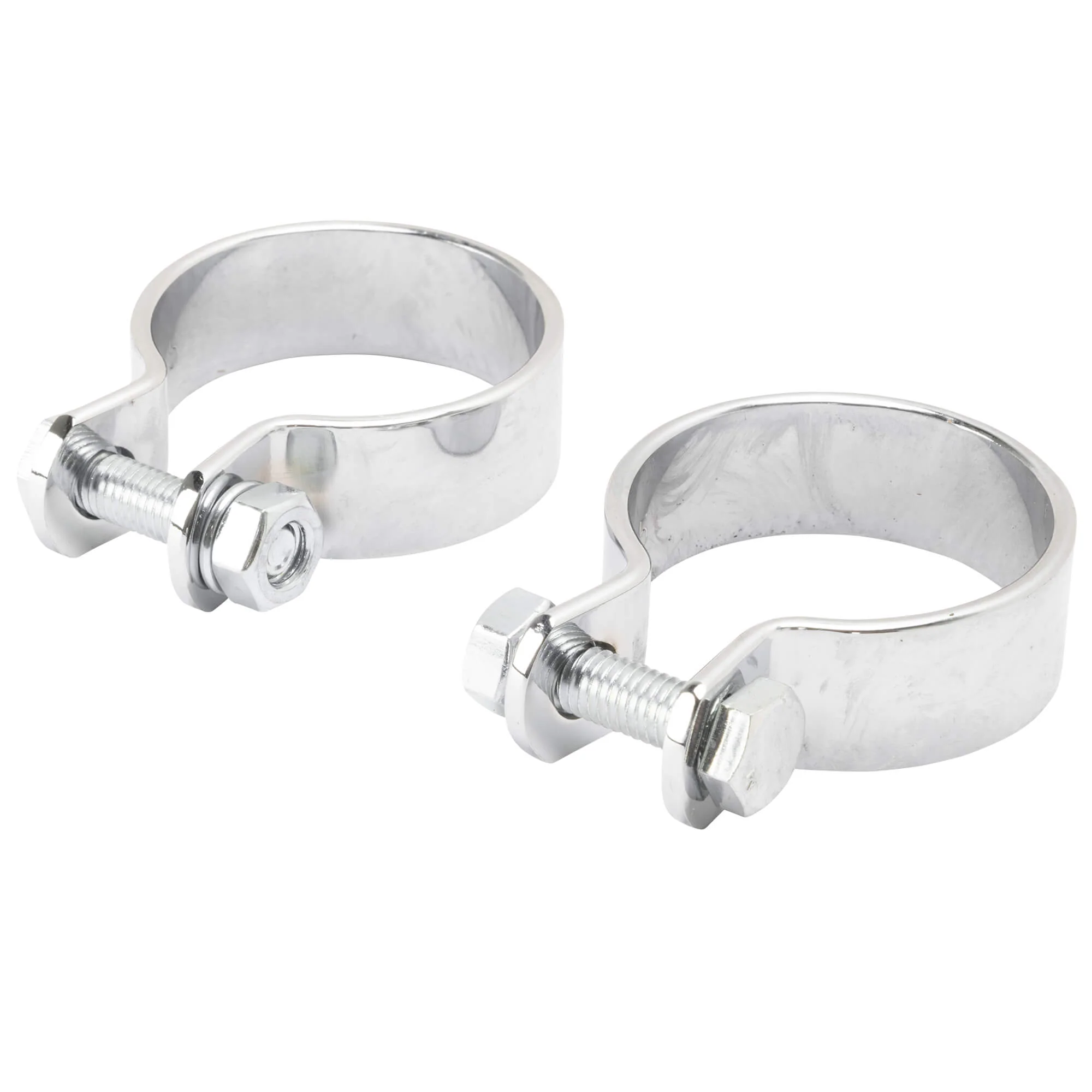 Universal 1.75" Exhaust Muffler Clamp Set - Chrome
