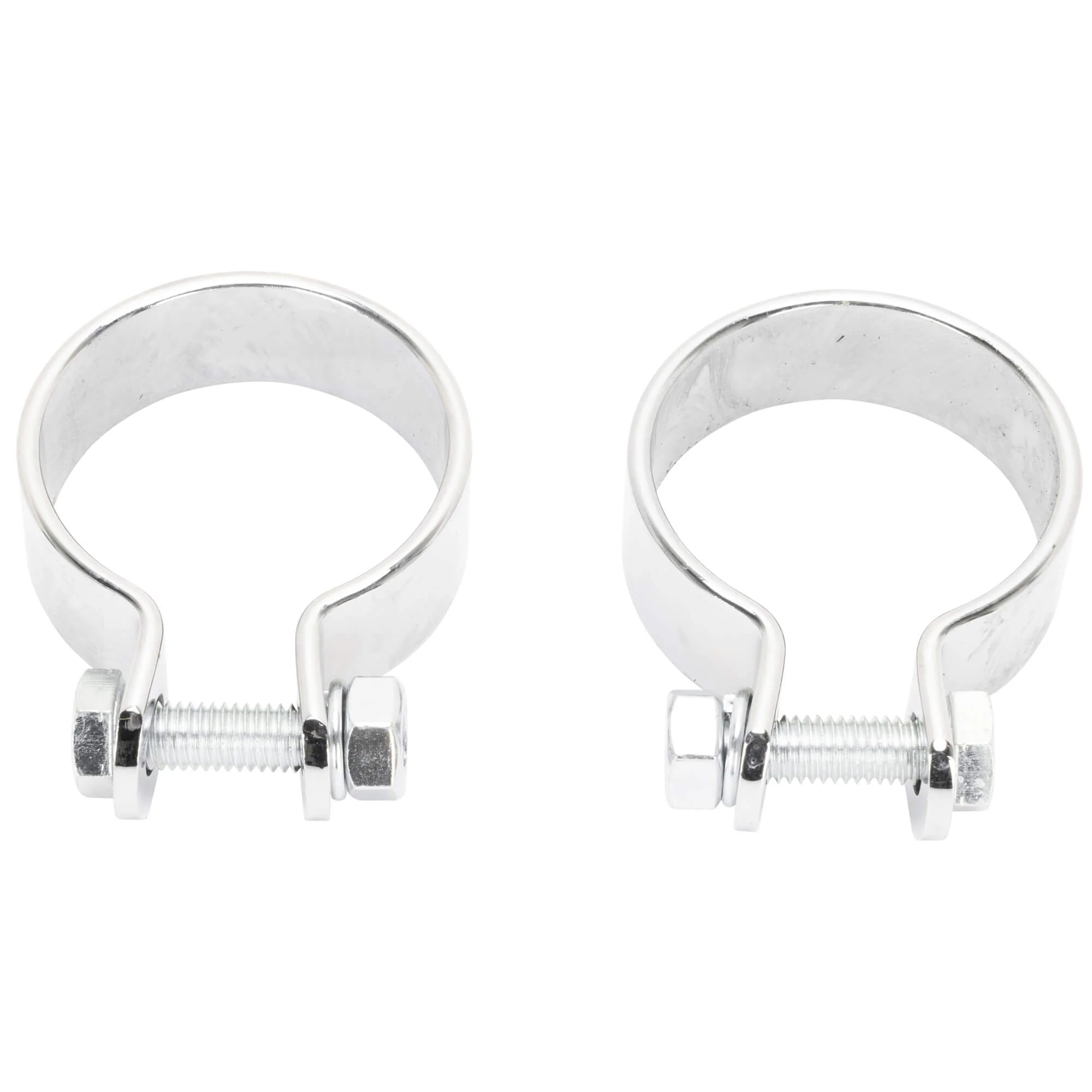 Universal 1.75" Exhaust Muffler Clamp Set - Chrome - Image 3