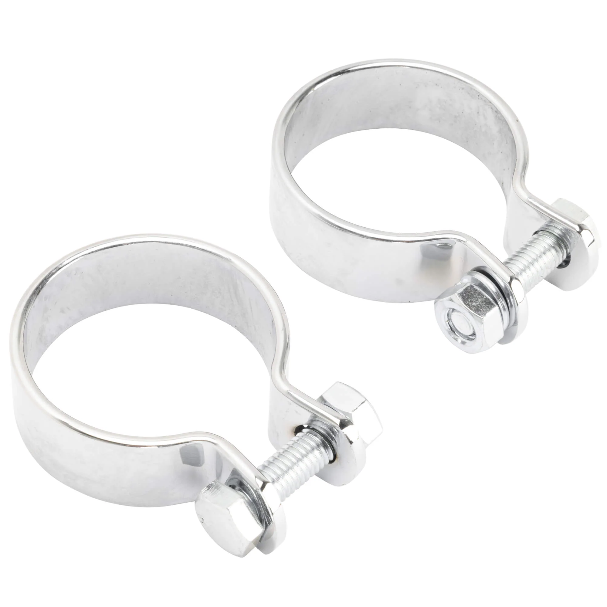 Universal 1.75" Exhaust Muffler Clamp Set - Chrome - Image 4
