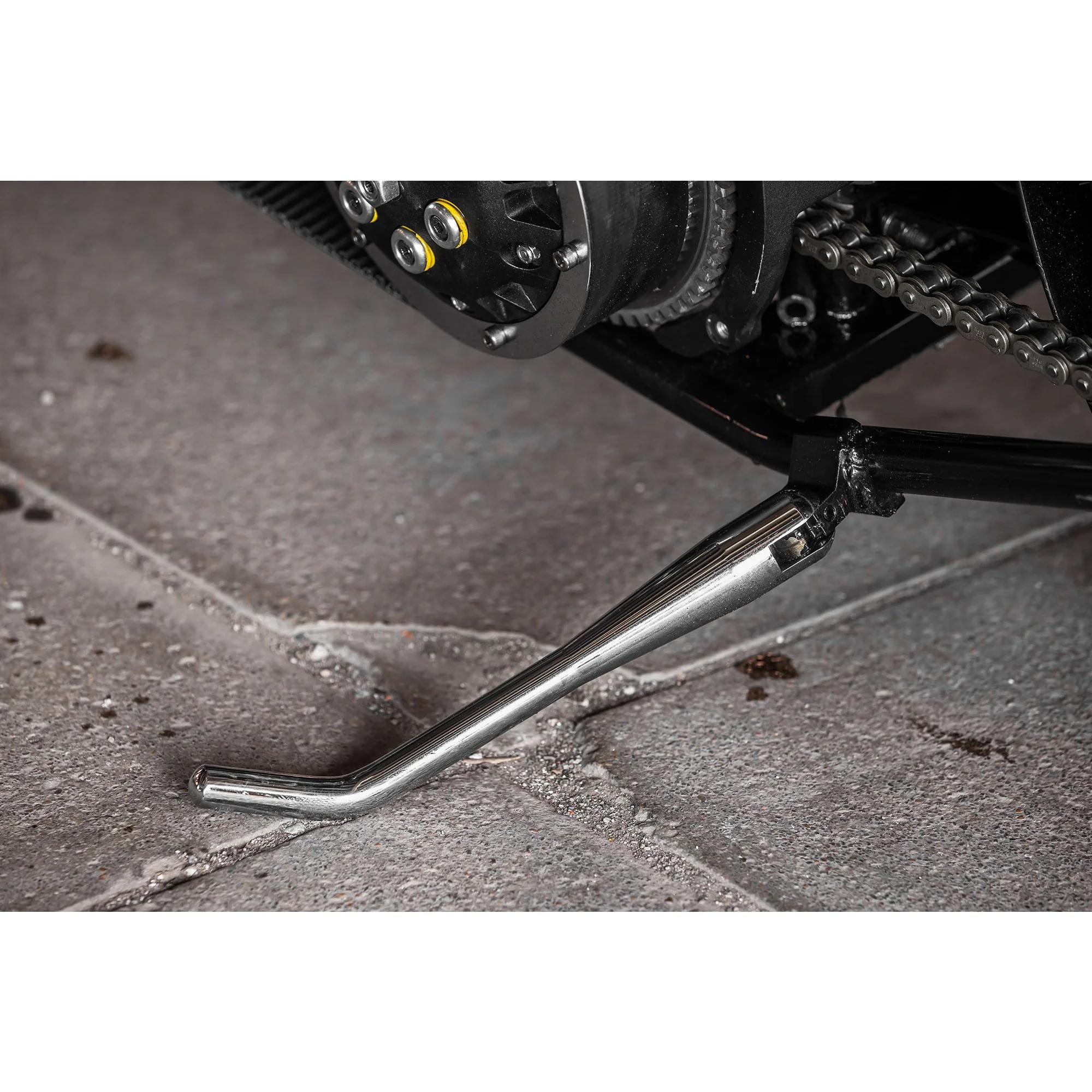 Universal Weld-On Kickstand with Internal Spring - for 1 inch tubing - Chrome - Image 4
