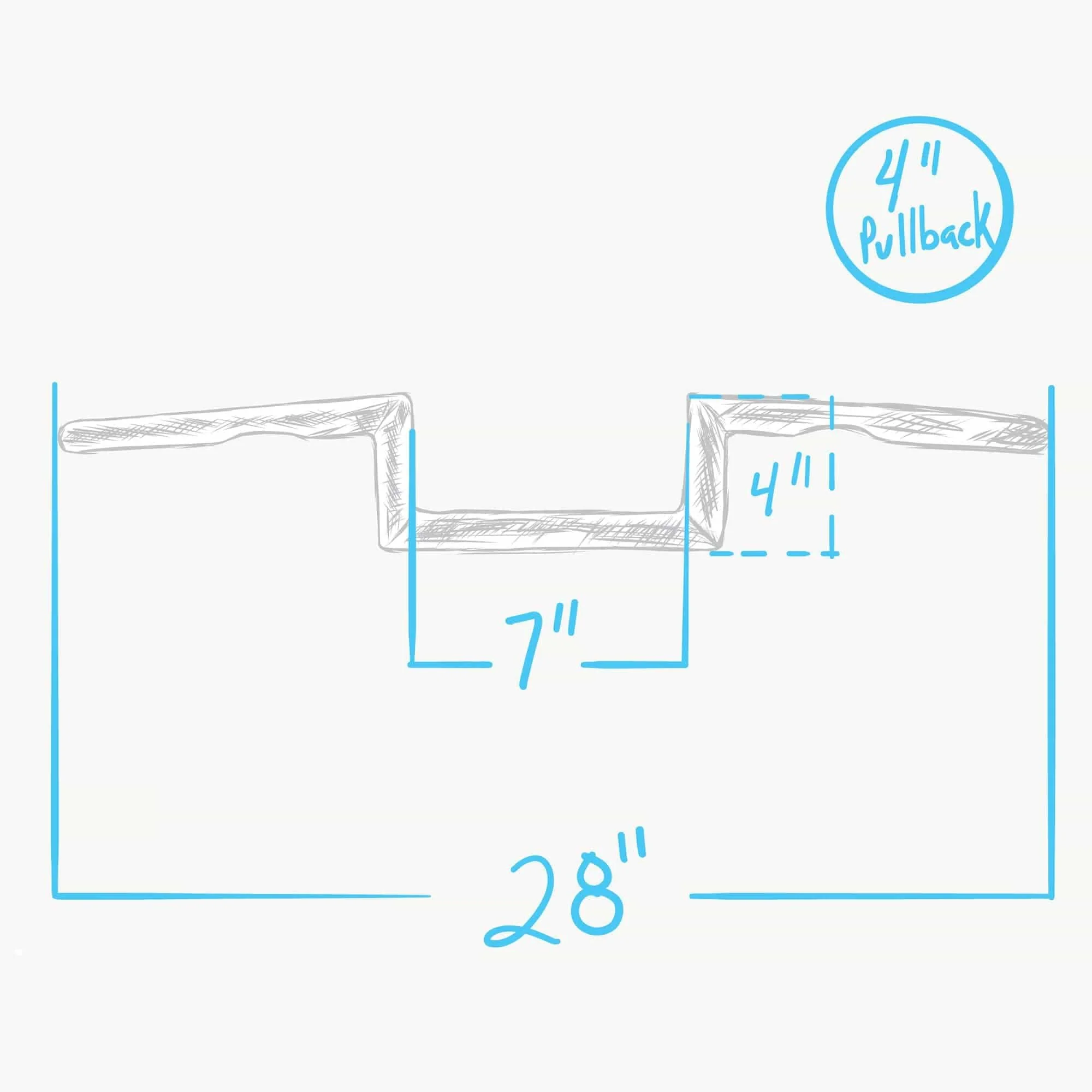 Z Bar Handlebars - 1 inch - 4 inch Rise - Chrome - Image 3