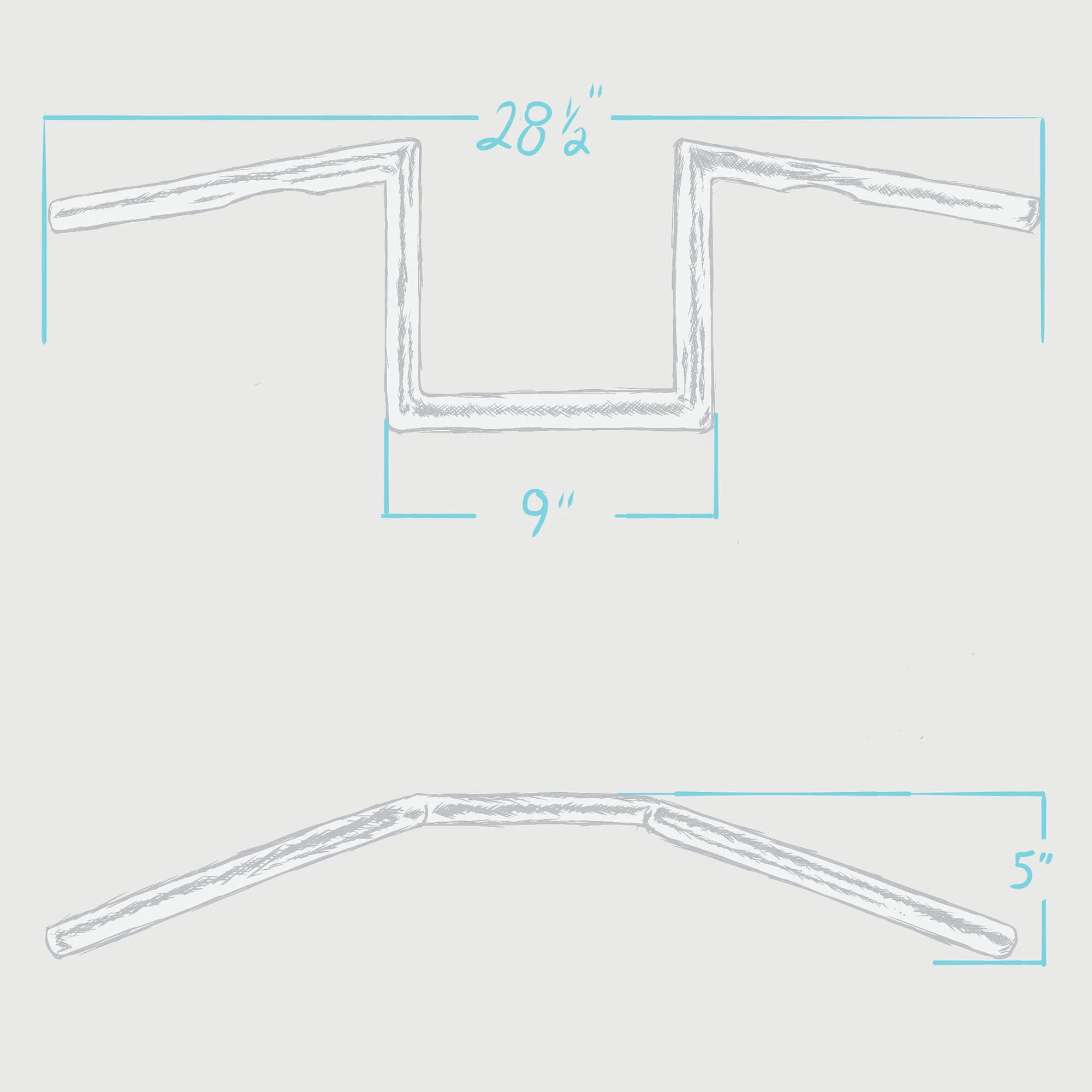 Z Bar Handlebars - 1 inch - 8 inch Rise - Black - Image 3