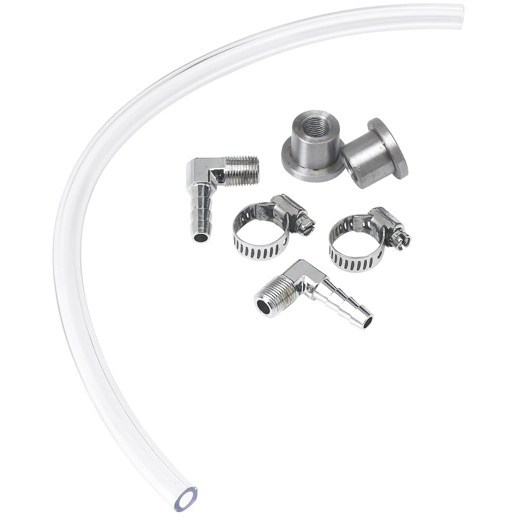 DIY Gas Tank Fuel Sight Gauge Kit - Clear - Chrome Fittings