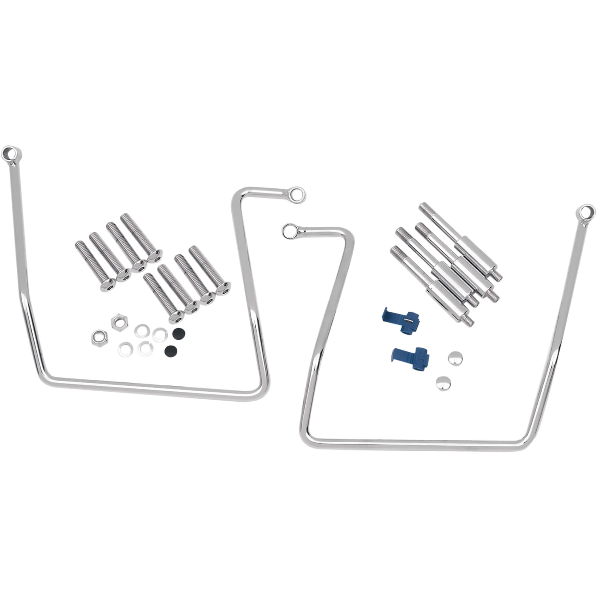 Chrome Saddlebag Support Brackets - 1991-2017 Harley-Davidson Dyna