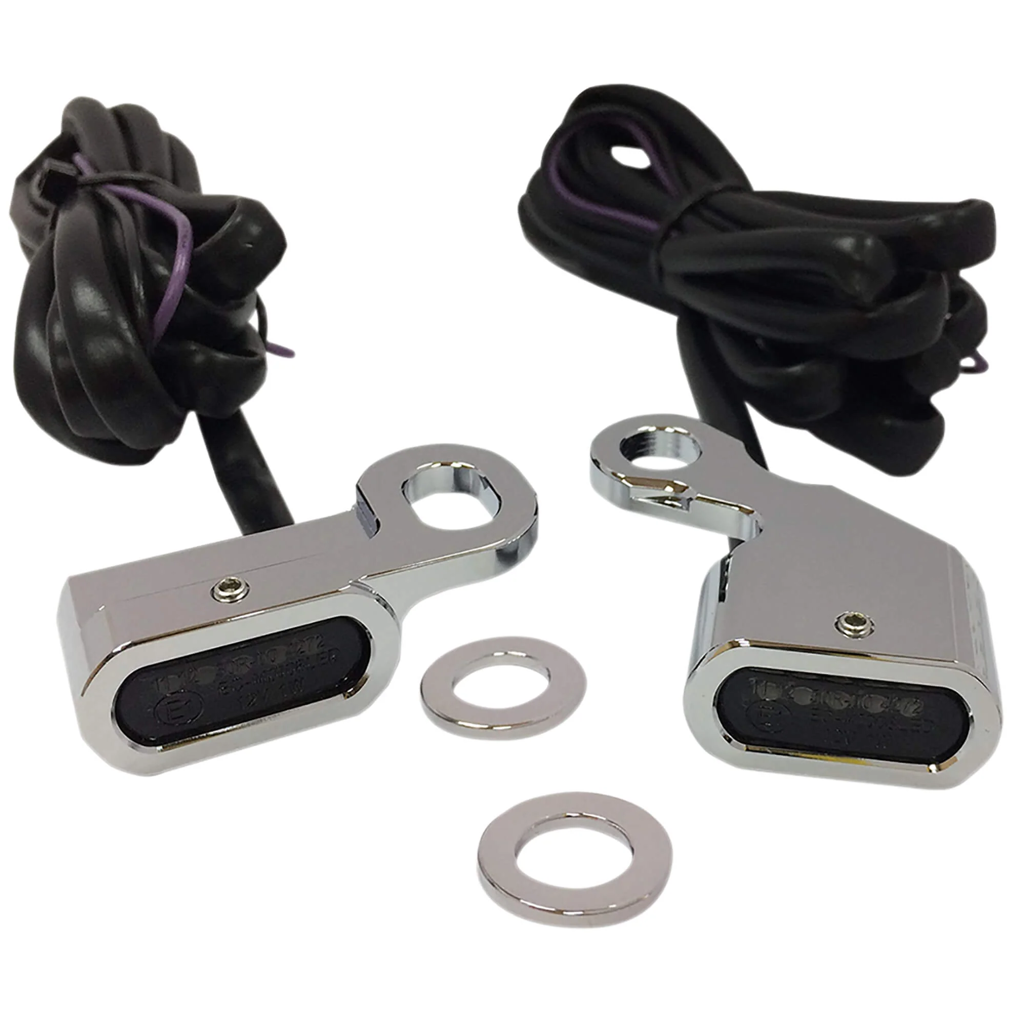 LED Handlebar Marker Lights - Chrome - Smoke Lens