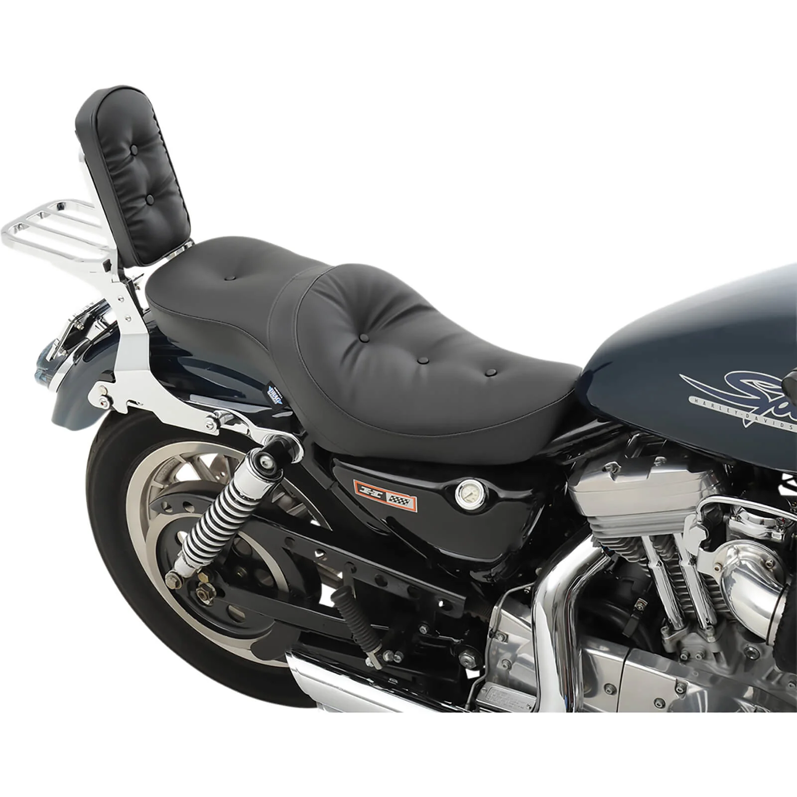 Low Profile Double Bucket 2-Up Pillow Seat - 1982-2003 Harley-Davidson Sportster XL - Image 2