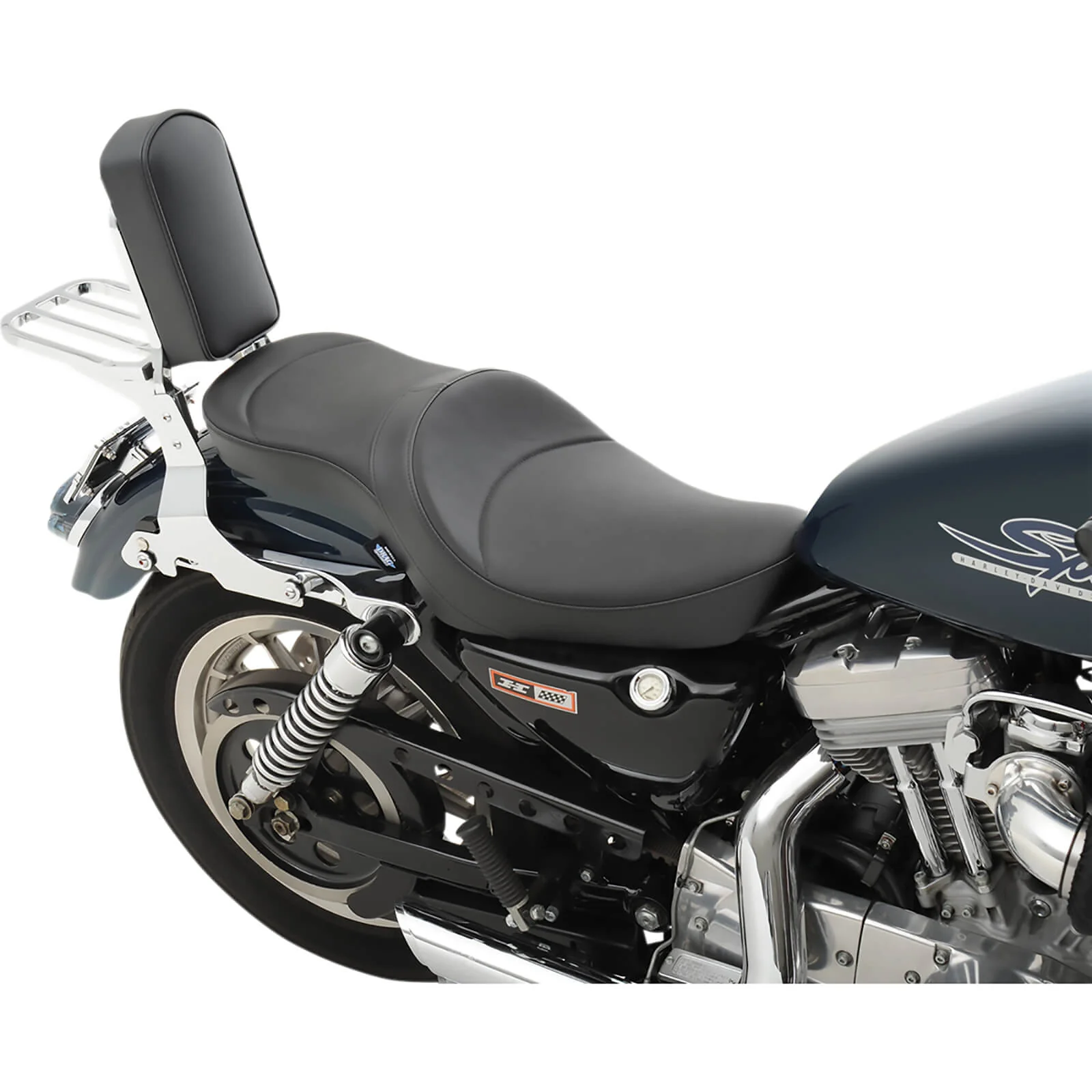 Low Profile Double Bucket 2-Up Seat - Smooth - 1982-2003 Harley-Davidson Sportster XL
