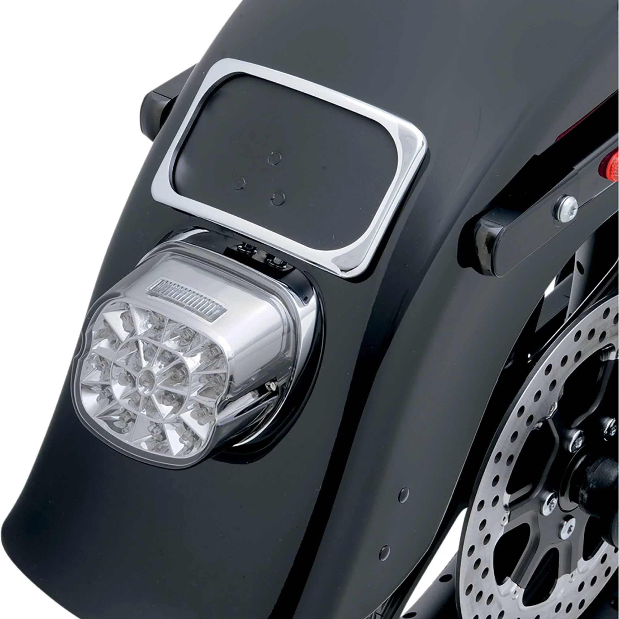 Small Radius Laydown 3 Bolt Style License Plate Mount Assembly - Chrome - Image 3