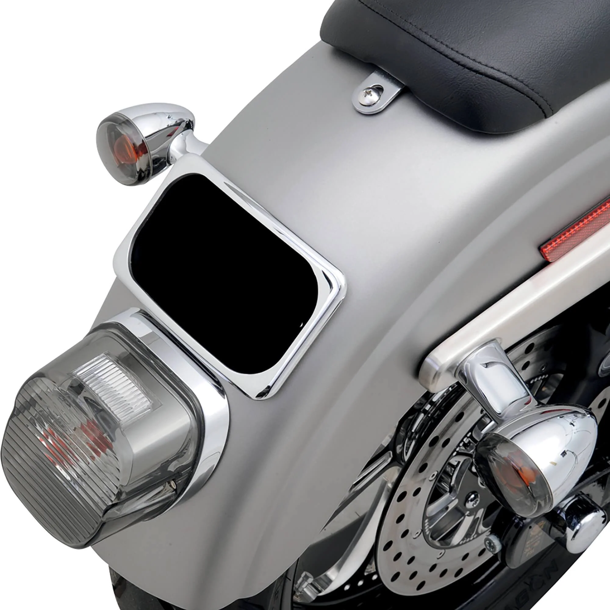Small Radius Laydown 3 Bolt Style License Plate Mount Assembly - Chrome - Image 5