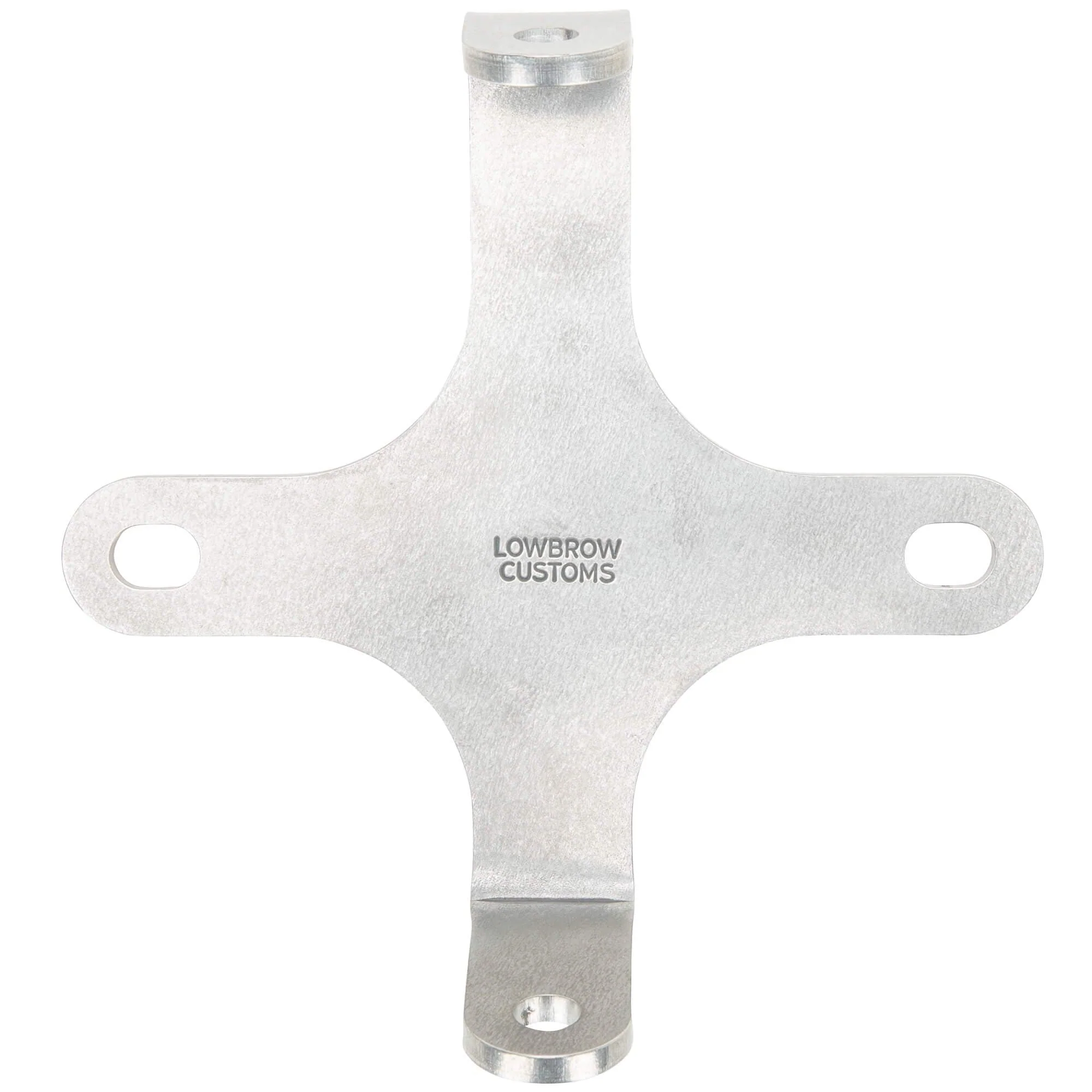 Dual 4-1/2 inch Bottom Mount Headlight Bracket - Harley Narrow Glide, Triumph, BSA - Tumbled Stainless - Image 2