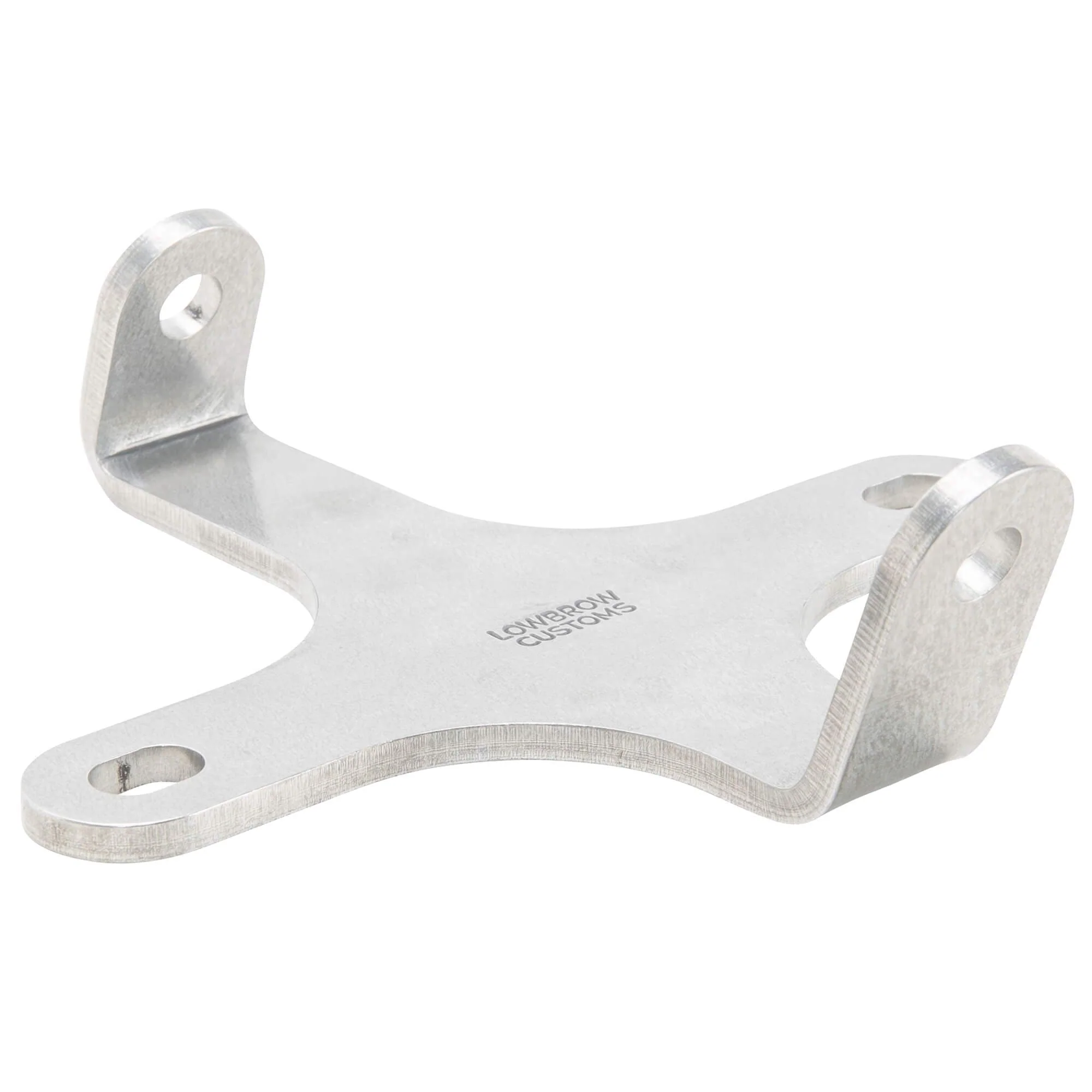 Dual 4-1/2 inch Bottom Mount Headlight Bracket - Harley Narrow Glide, Triumph, BSA - Tumbled Stainless - Image 3