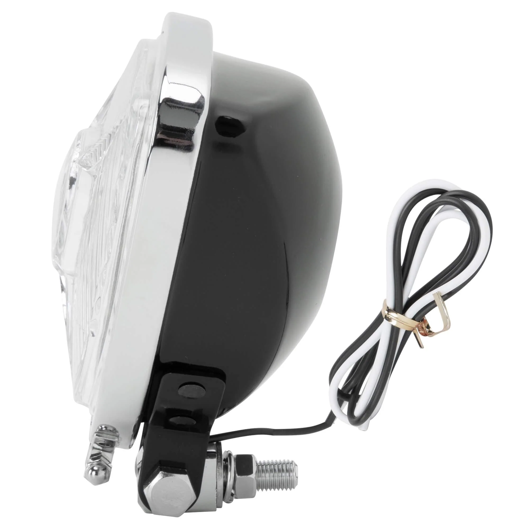 Aris Style Triangular Headlight - Black with Chrome Bezel - Image 5