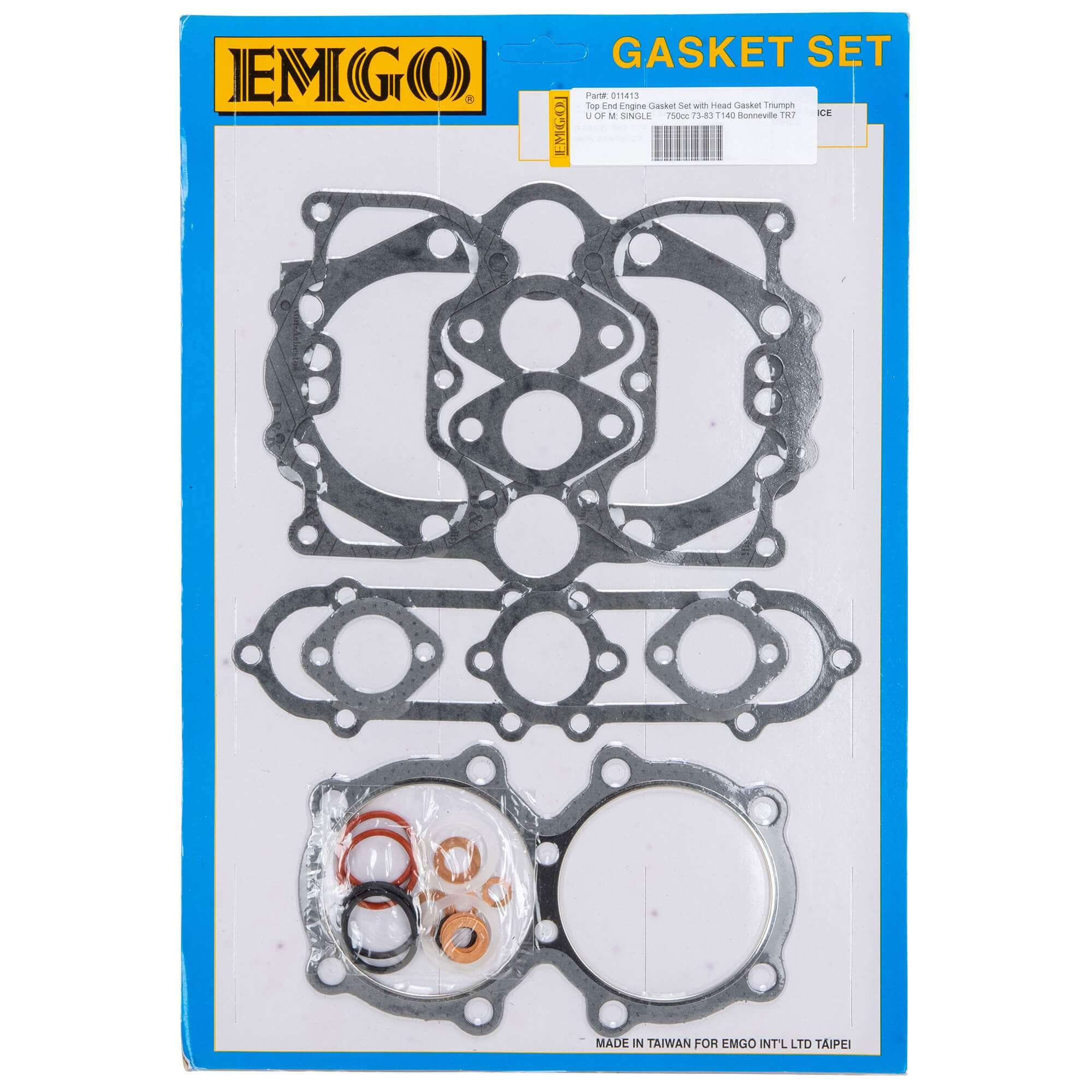 Top End Engine Gasket Set with Head Gasket Triumph 750cc 1973-1983 T140 Bonneville TR7 - Image 2