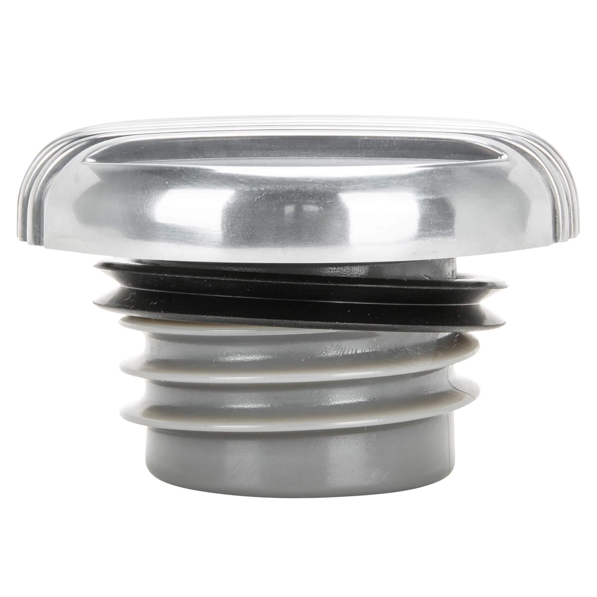 Finned Thread-In Gas Cap for Harley-Davidson 1996 & later - Polished - Image 2