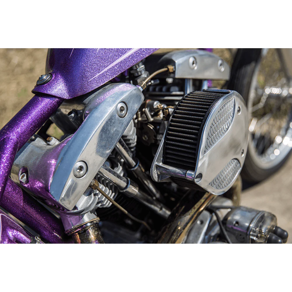 Fish Scale Air Cleaner Cover for S&S Super E/G - Semi Polished - Image 9