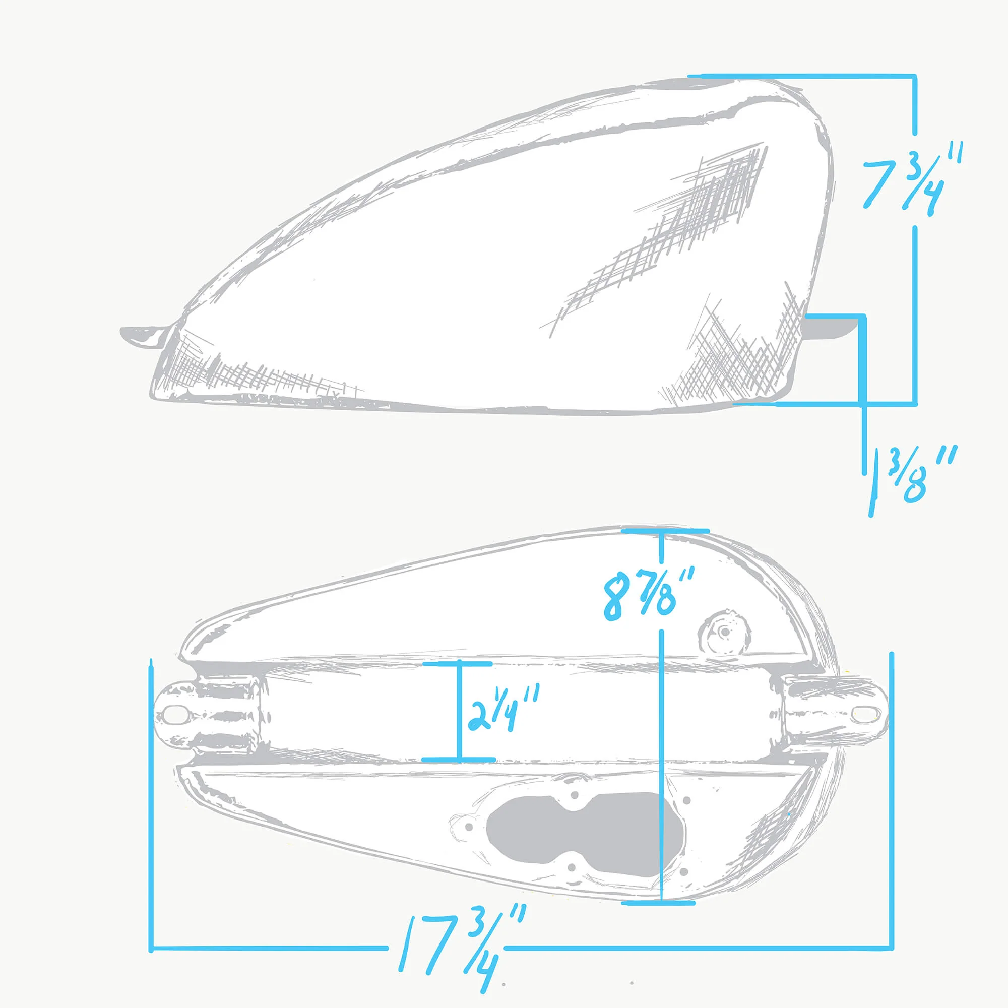 Frisco Mount EFI Sportster Gas Tank - Standard Width - 2.5 gallon - Image 3