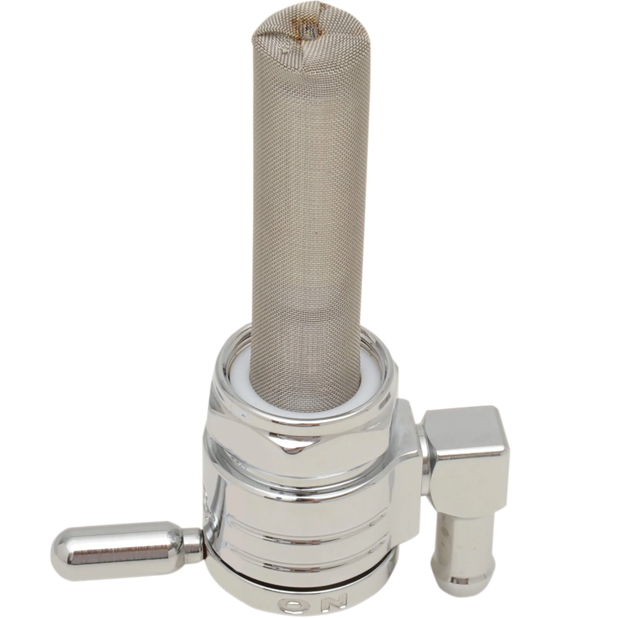 22MM Click-Slick Petcock - Round Body - Chrome - Downward