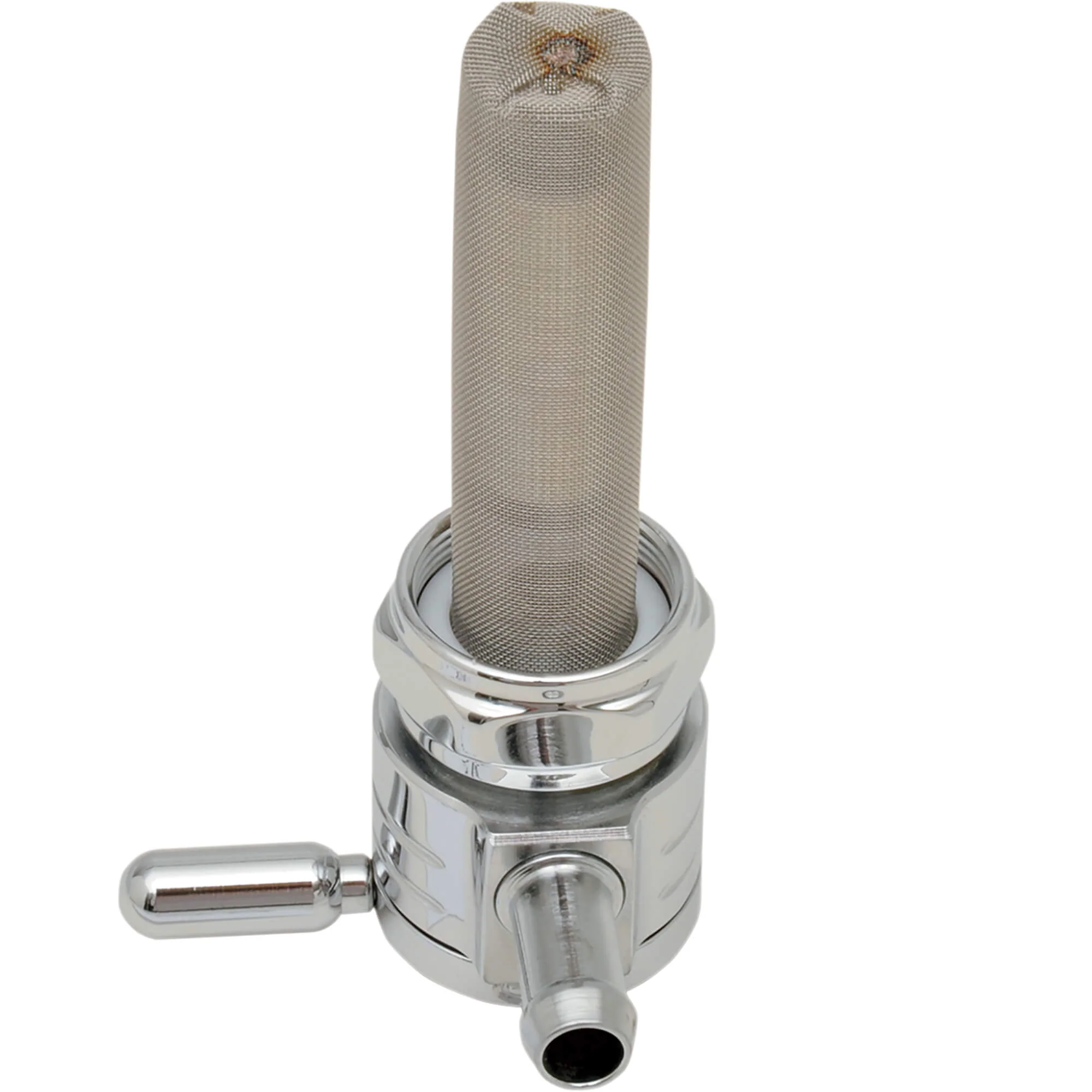 22MM Click-Slick Petcock - Round Body - Chrome - Straight