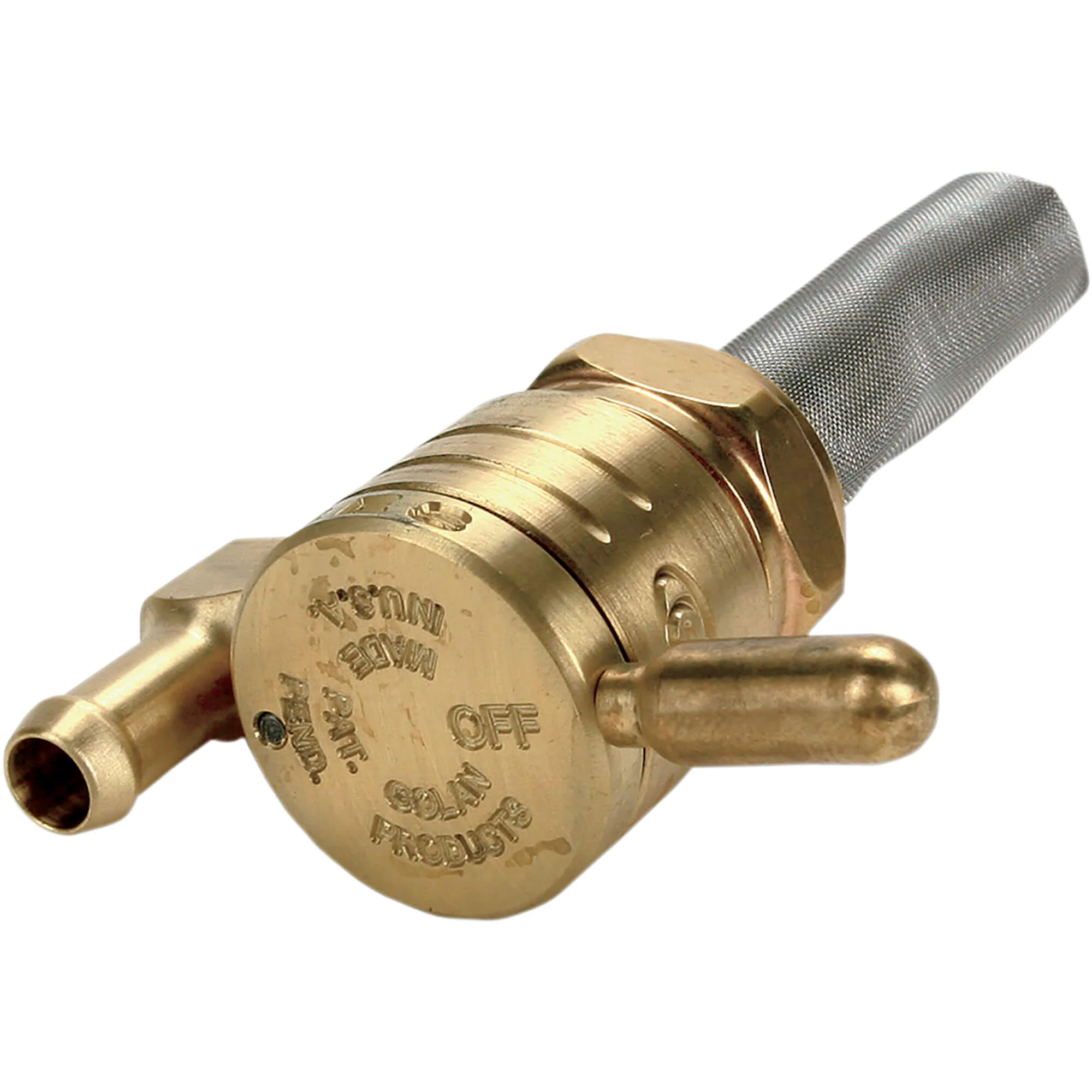 22MM Click-Slick Petcock - Round Body - Raw Brass - Downward