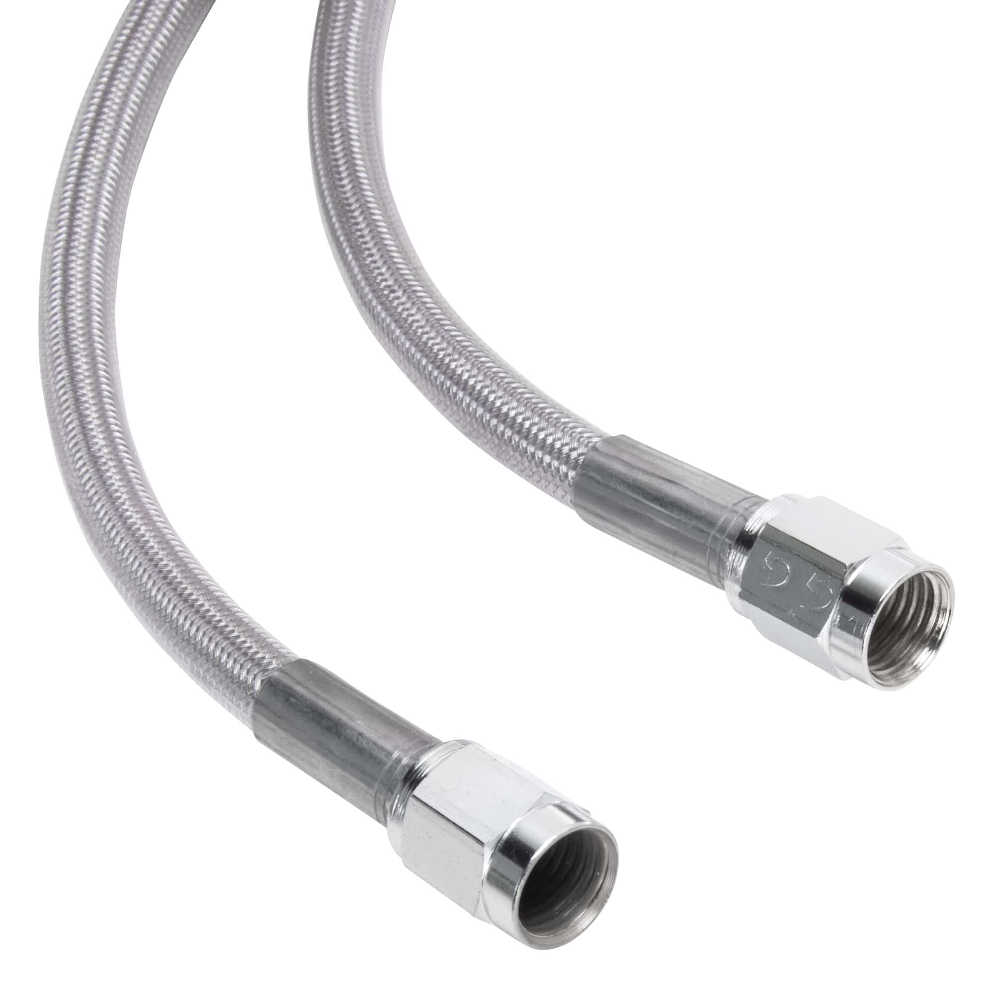 Universal Braided Stainless Brake Line - 11" - Clear Coated - Image 5