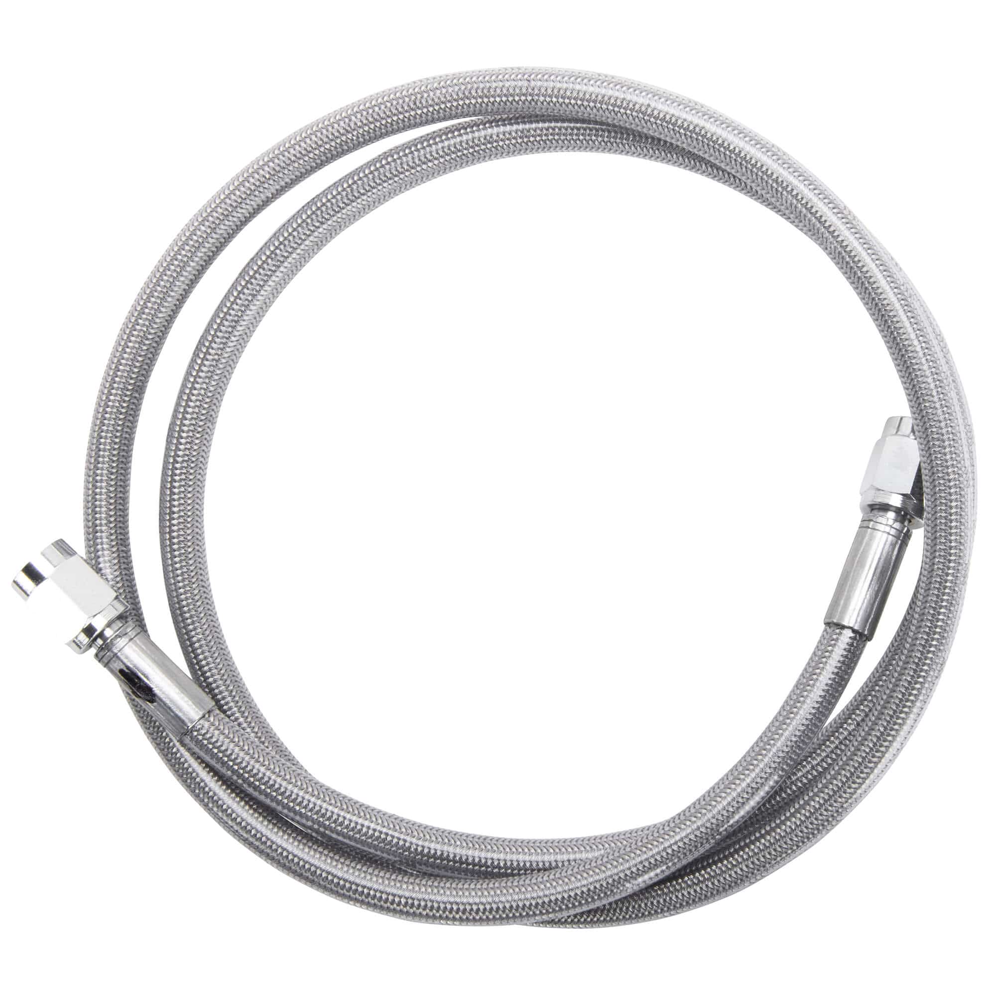 Universal Braided Stainless Brake Line - 14" - Clear Coated