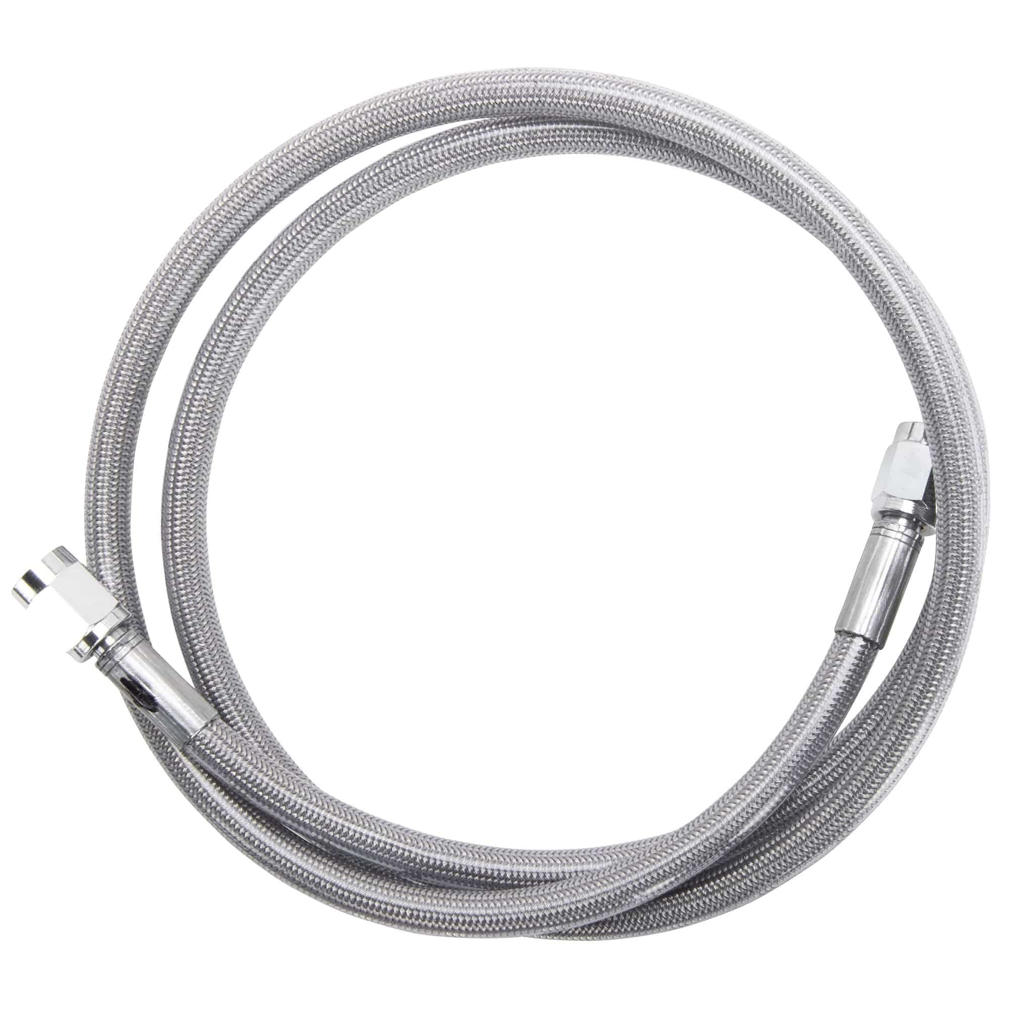 Universal Braided Stainless Brake Line - 18" - Clear Coated