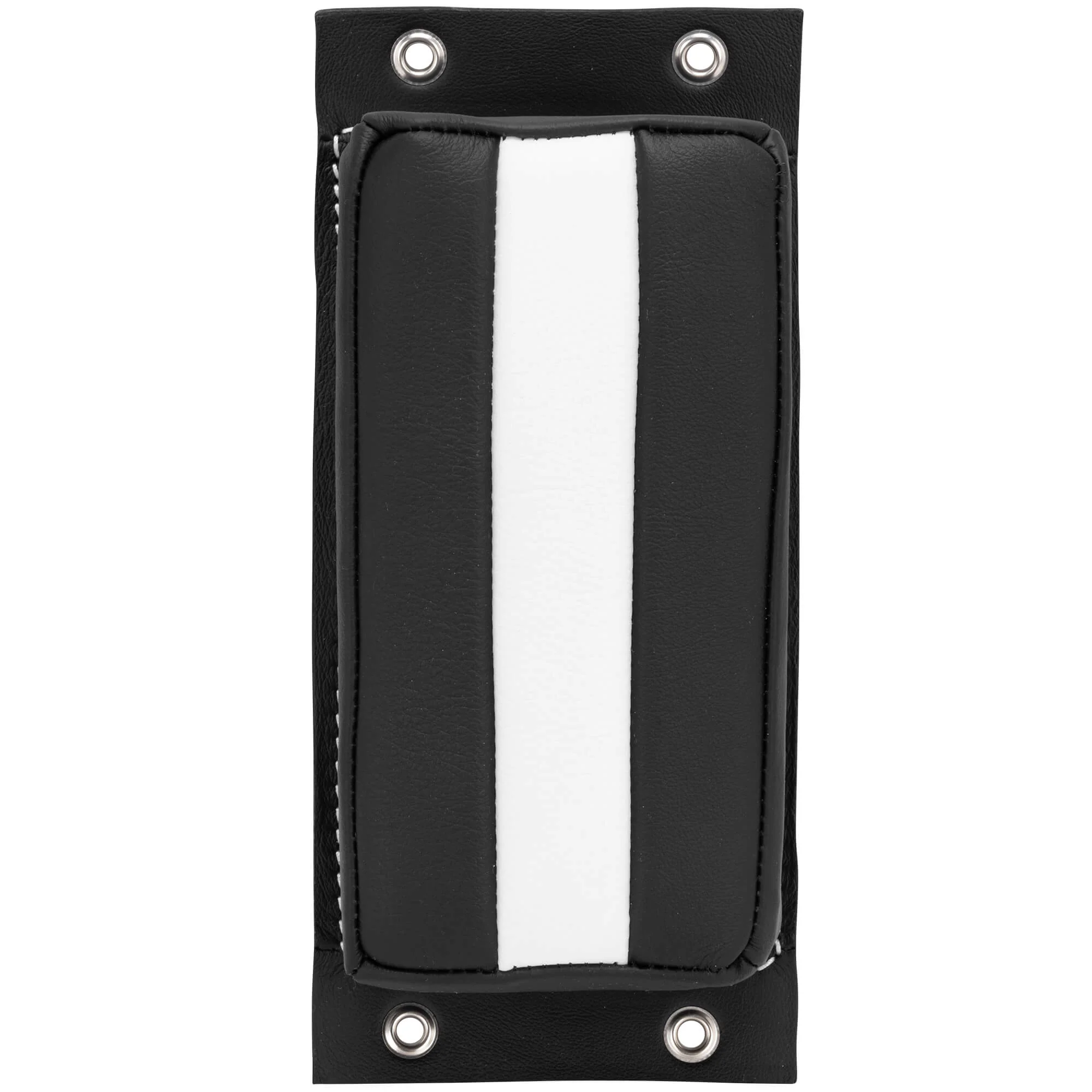 Bates Style Pillion P-Pad - Tuck-n-Roll - Black & White - Image 4