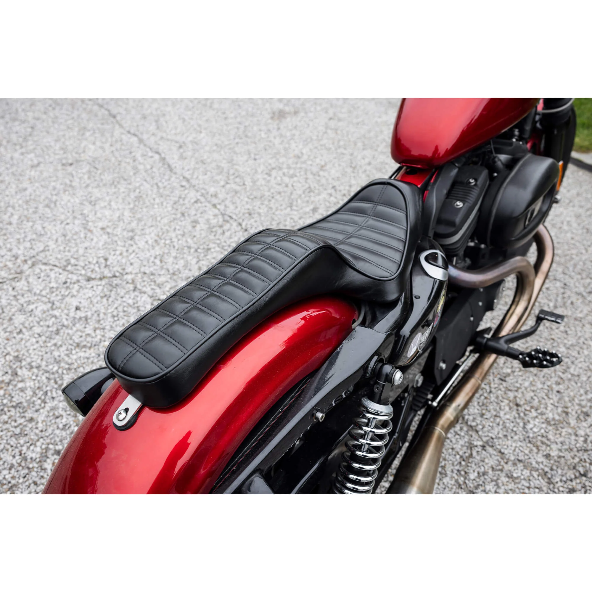 Cobra Seat - Black Pleated - 2004-2021 (Excl. 2007-09) Harley-Davidson Sportsters - Image 11