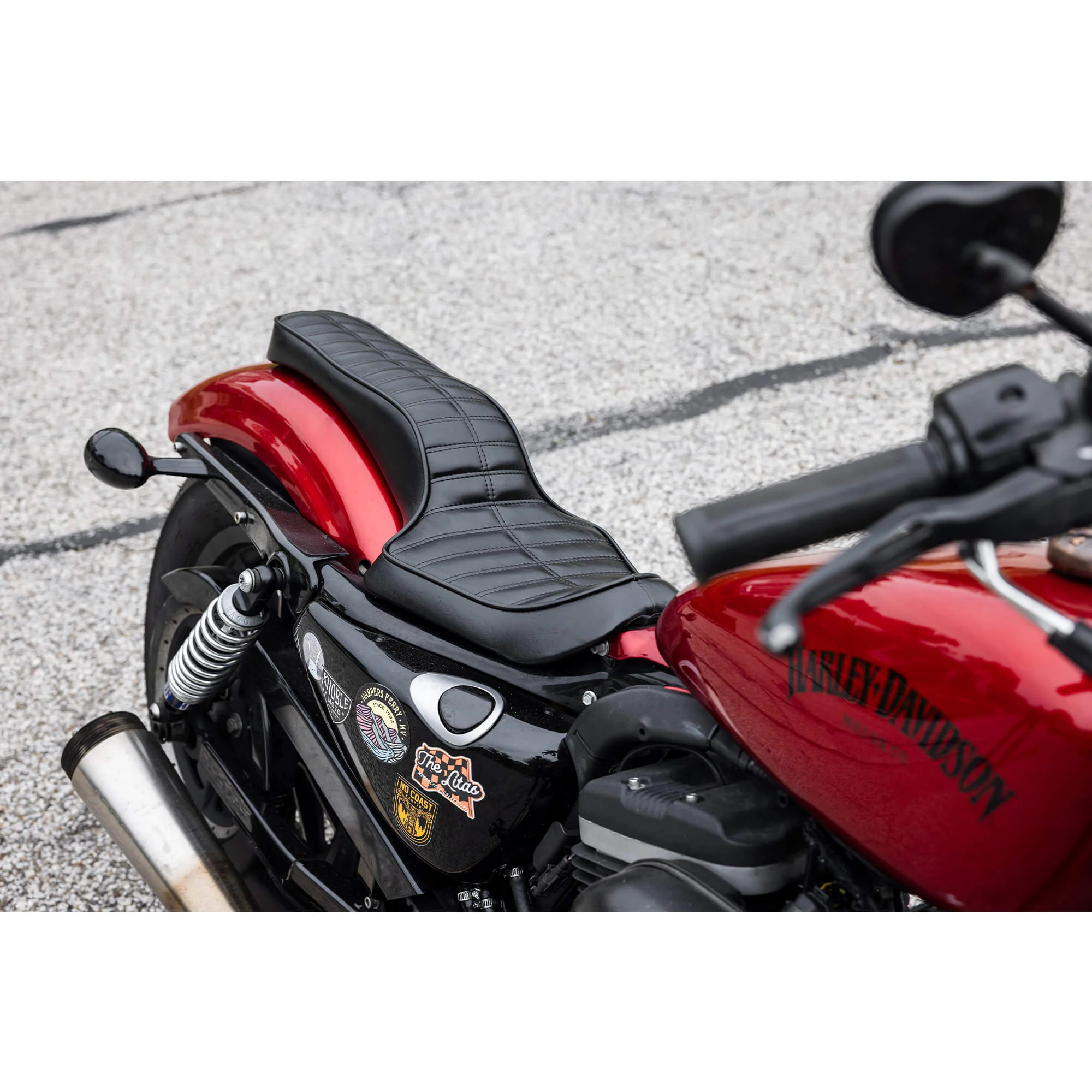 Cobra Seat - Black Pleated - 2004-2021 (Excl. 2007-09) Harley-Davidson Sportsters - Image 4