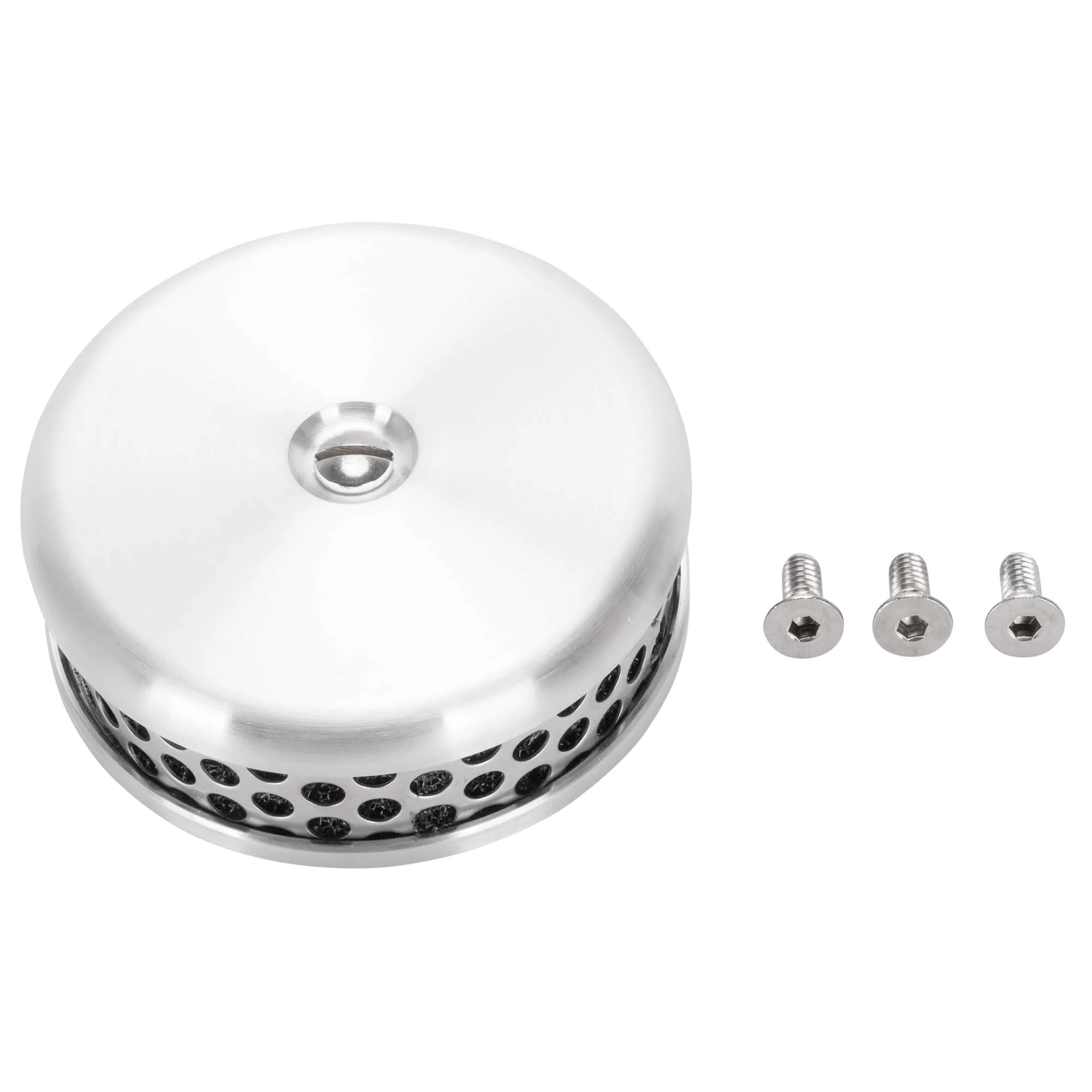 Flatty 4" Air Cleaner S&S Super E/G Carburetor - Brushed Aluminum