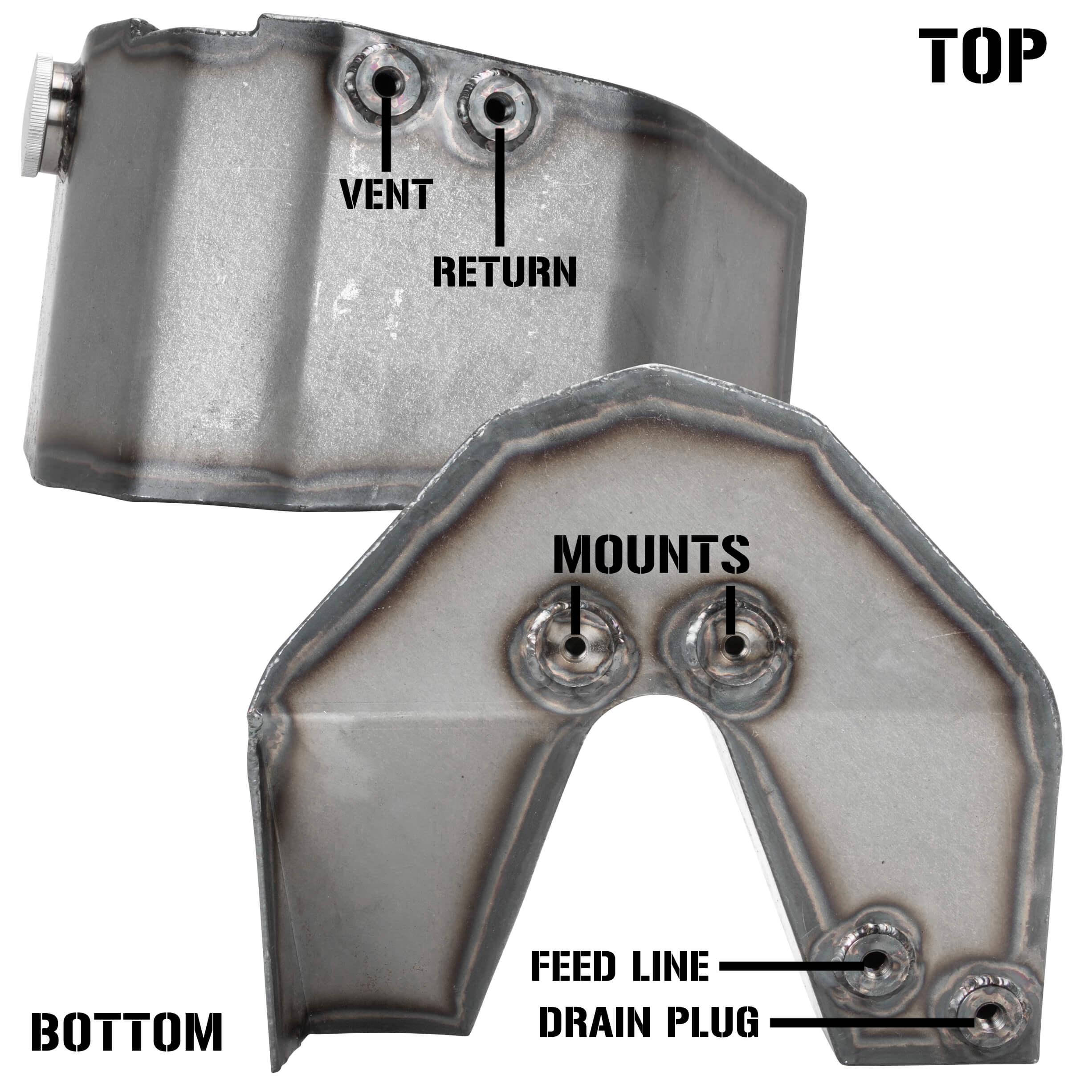 Horseshoe Oil Tank for Lowbrow Customs Weld-On Sportster Hardtails and Gasbox Full Frames - Image 4