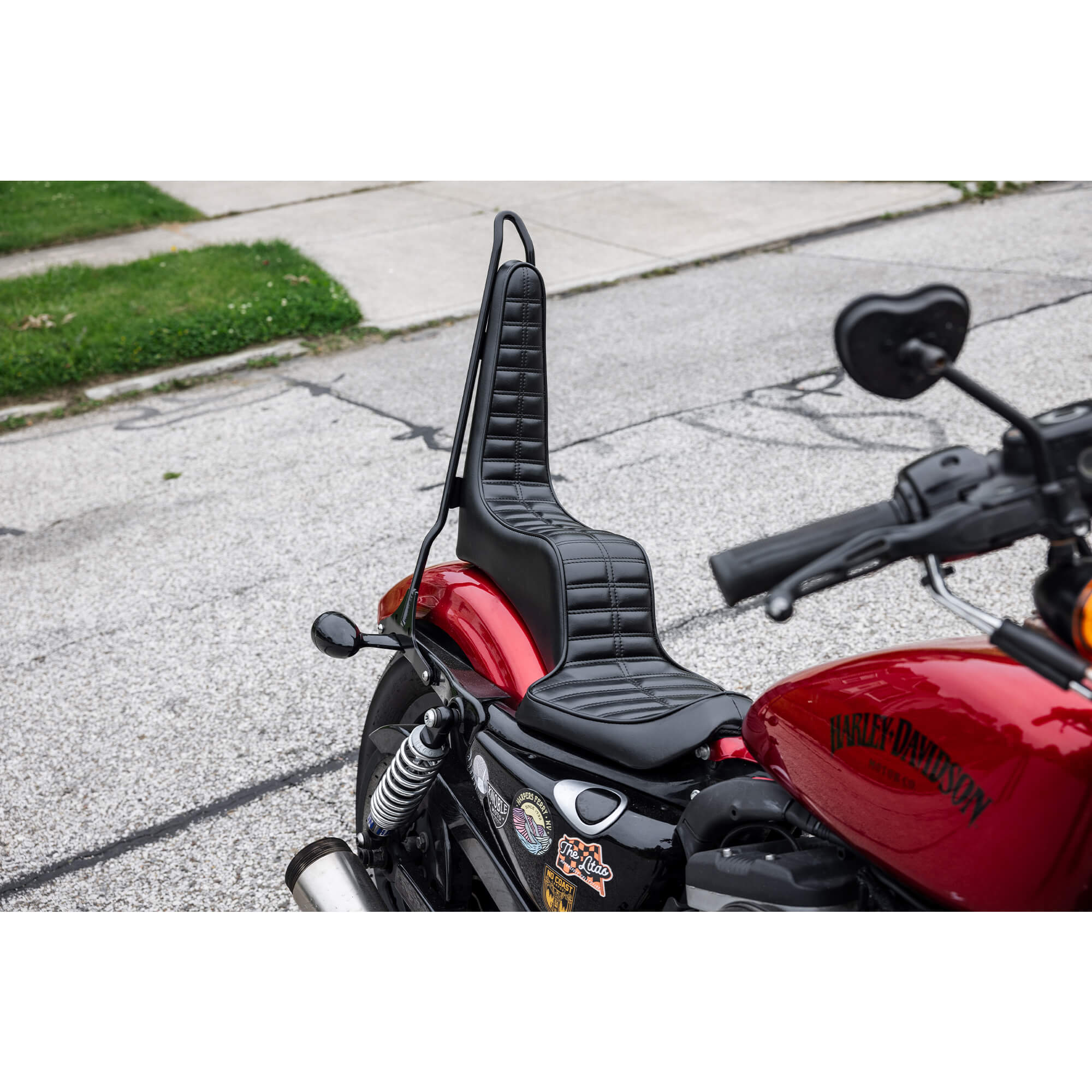 King And Queen Seat - Black Pleated - 2004-2021 (Excl. 2007-09) Harley-Davidson Sportsters - Image 17