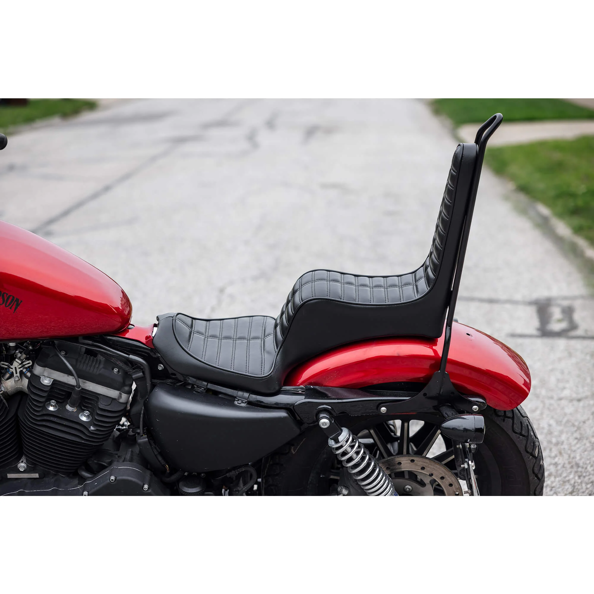 King And Queen Seat - Black Pleated - 2004-2021 (Excl. 2007-09) Harley-Davidson Sportsters - Image 6