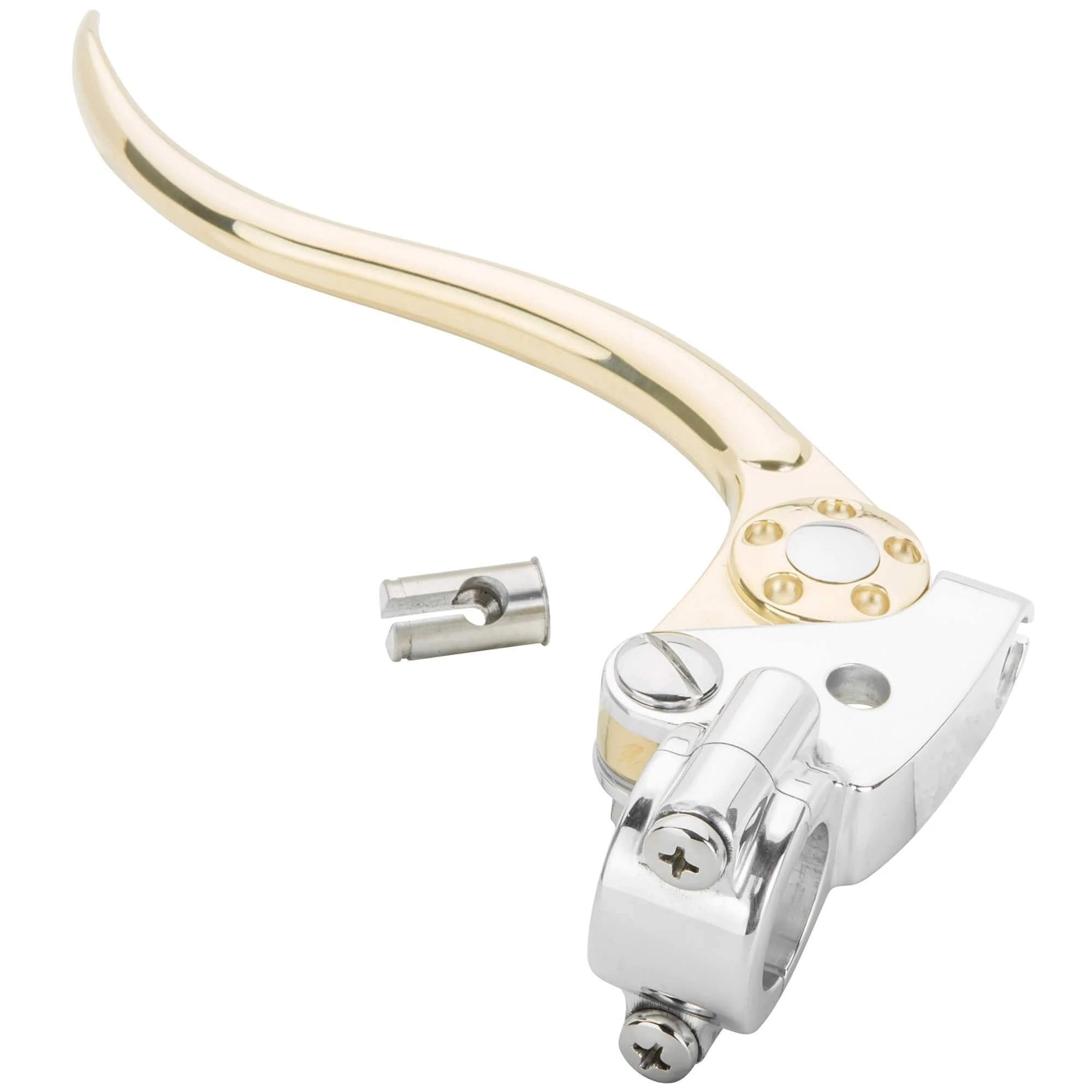 Deluxe 7/8 inch Clutch Lever - Polished Aluminum & Brass