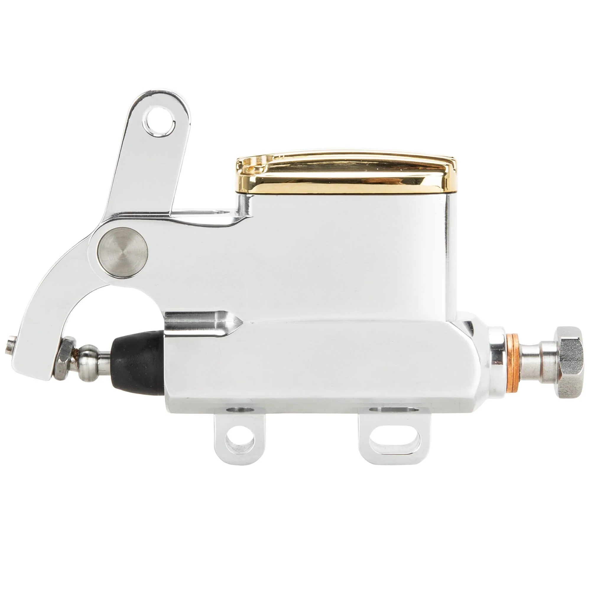 Deluxe Polished and Brass Wire / Cable Operated Master Cylinder With Reservoir - Image 2