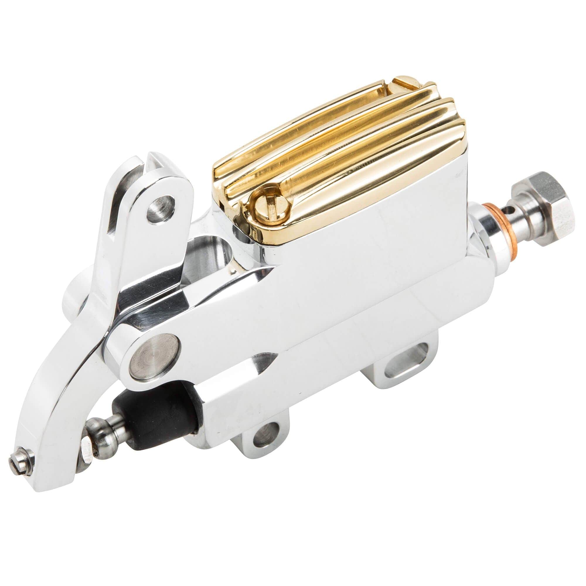 Deluxe Polished and Brass Wire / Cable Operated Master Cylinder With Reservoir - Image 3