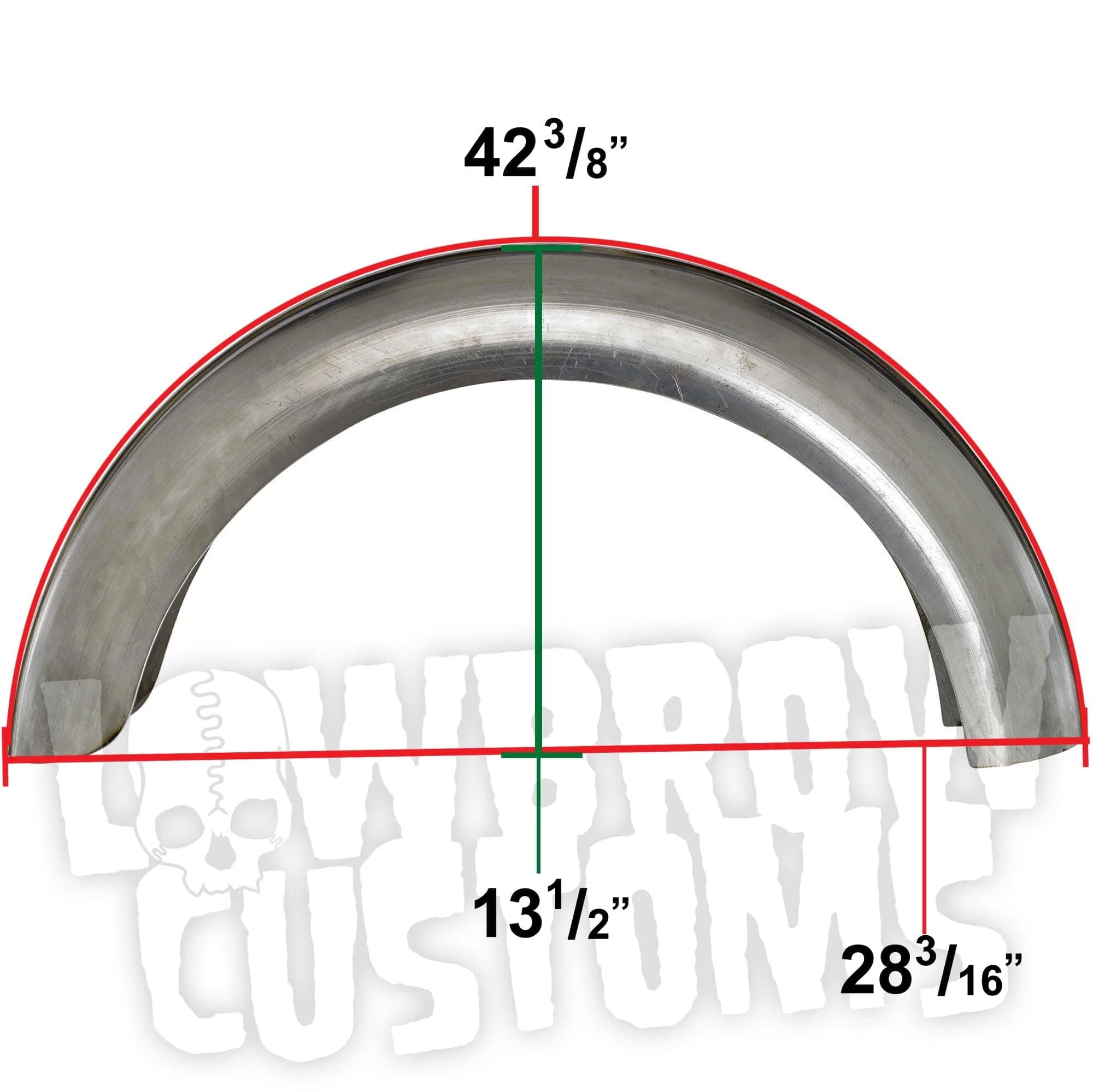 7 inch Flat Top Fender for 16 inch Stock Style Dunlop Tires - Image 5