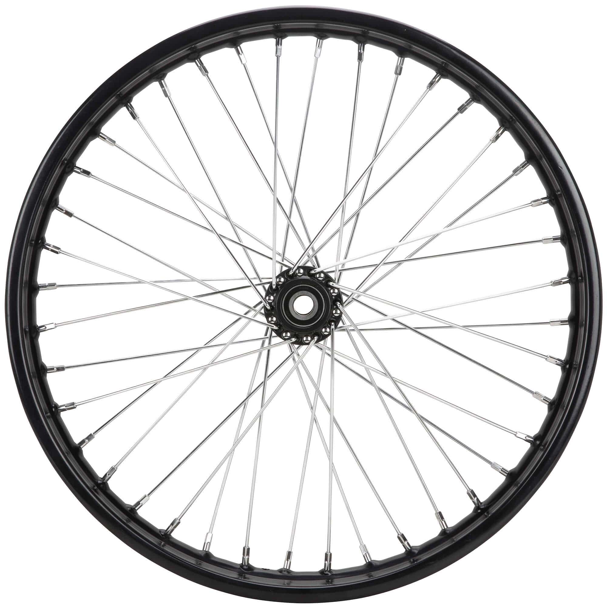 21" Front Ribbed Spool Wheel - 3/4" Bearings - Black - Image 2