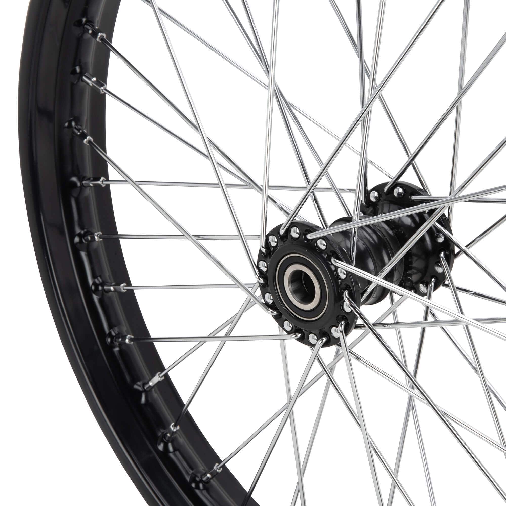 21" Front Ribbed Spool Wheel - 3/4" Bearings - Black - Image 8