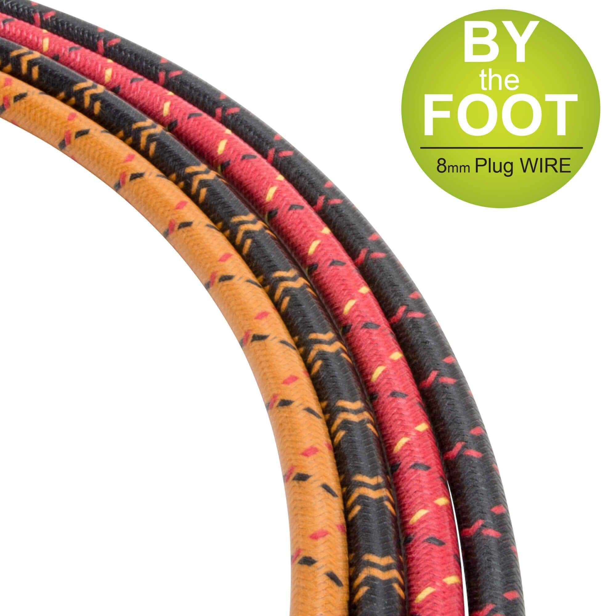 Cloth Spark Plug Wire by the foot - 8mm - Assorted Colors