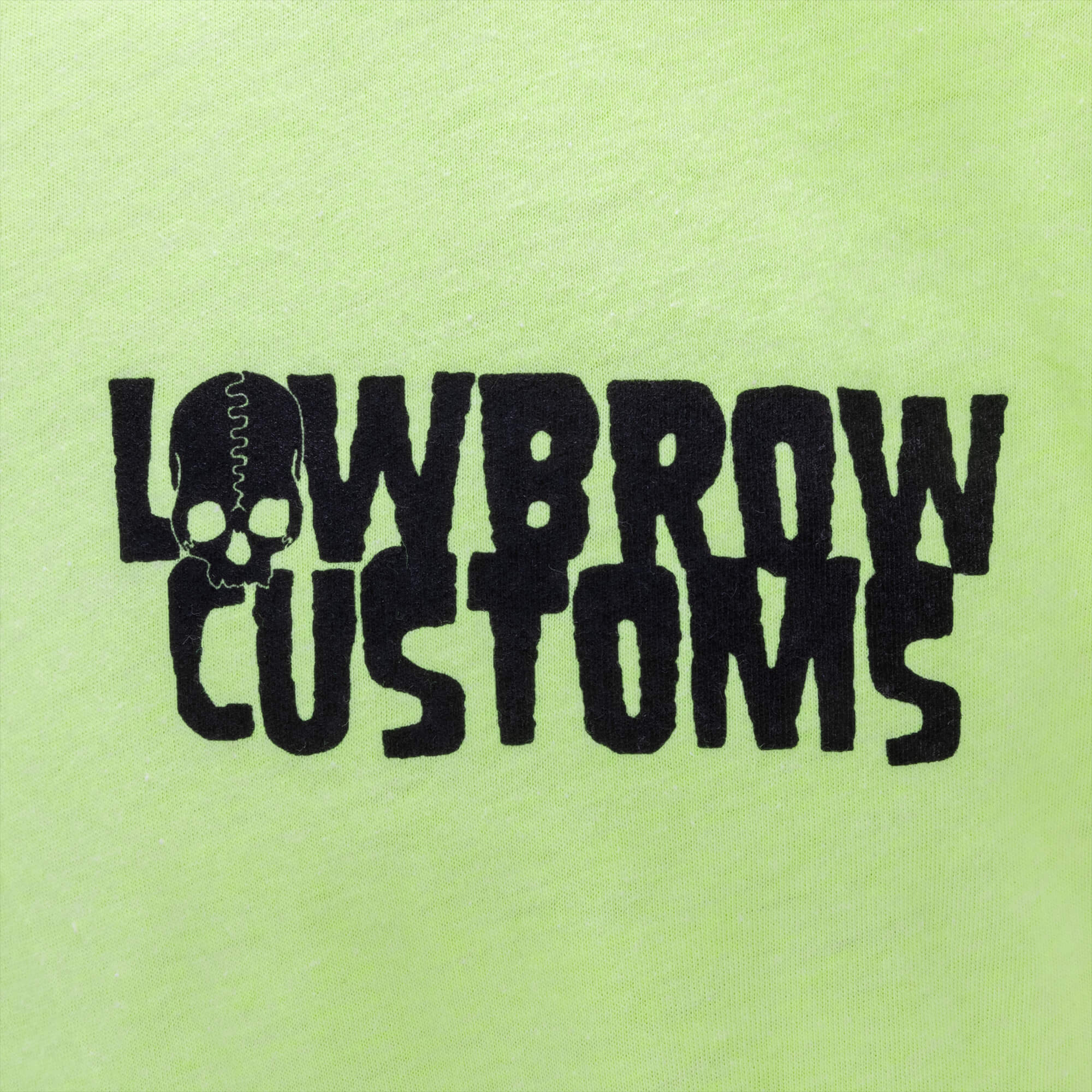 Lowbrow Customs Logo Neon Yellow T-Shirt - Image 4