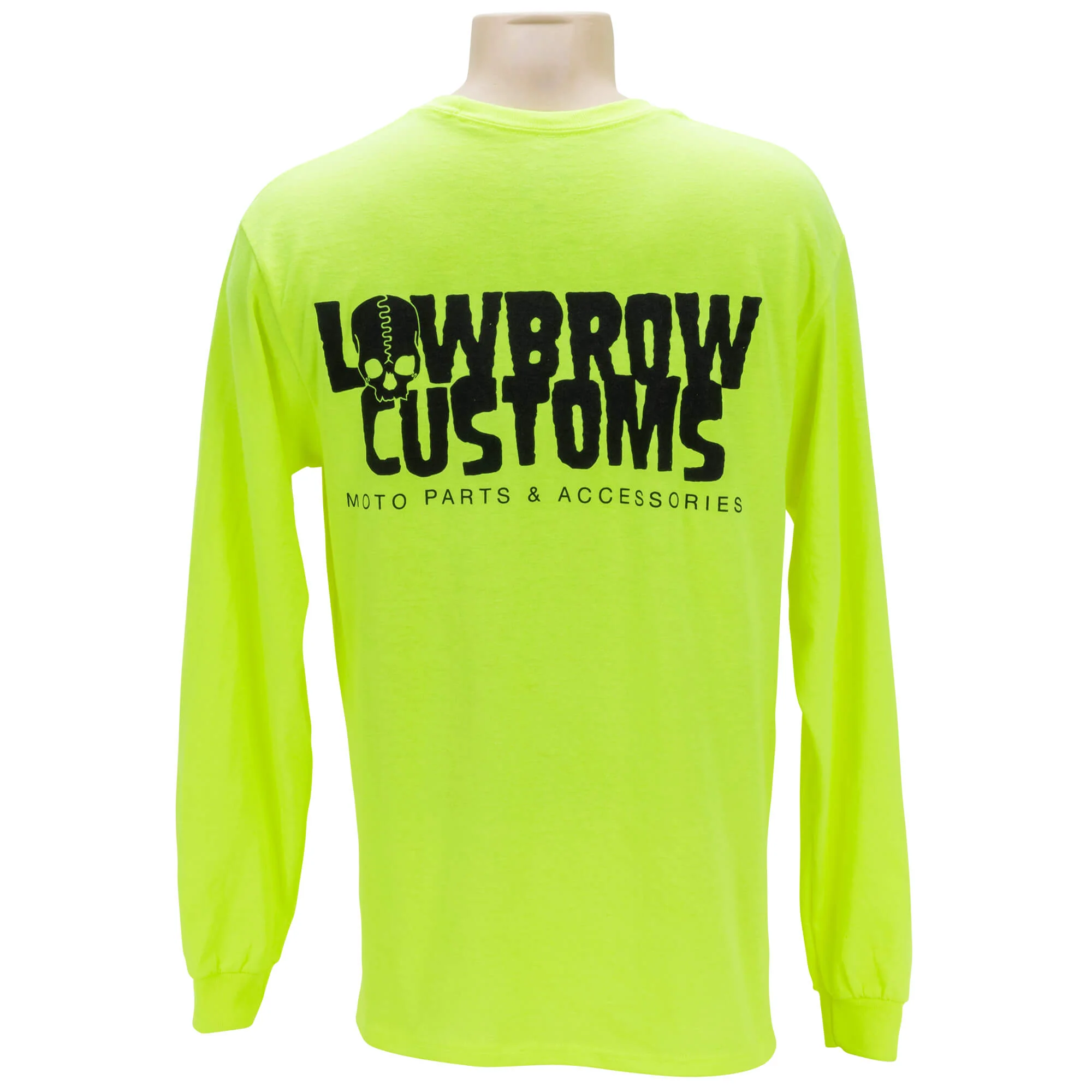 Lowbrow Customs Logo Safety Green Longsleeve Shirt