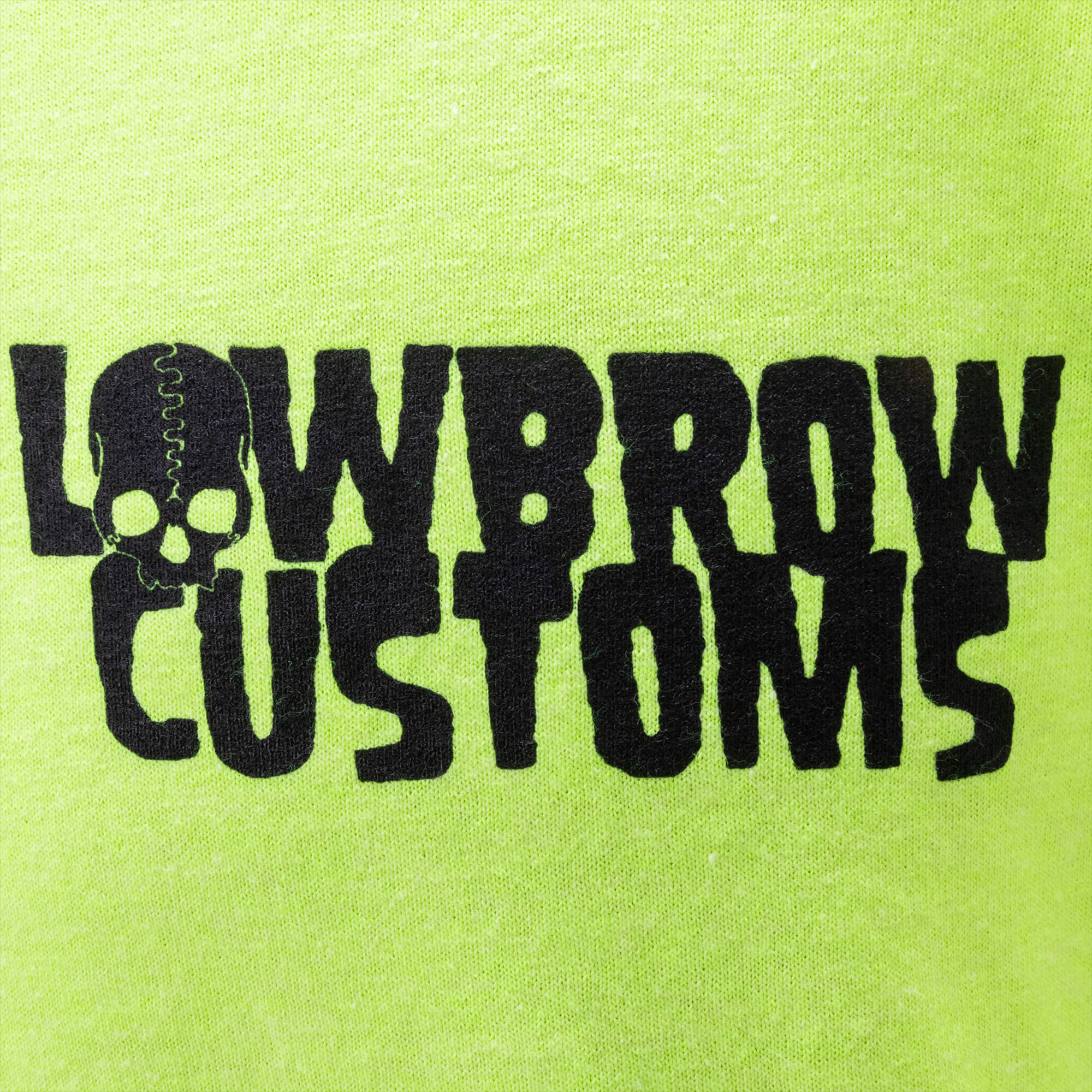 Lowbrow Customs Logo Safety Green Longsleeve Shirt - Image 4