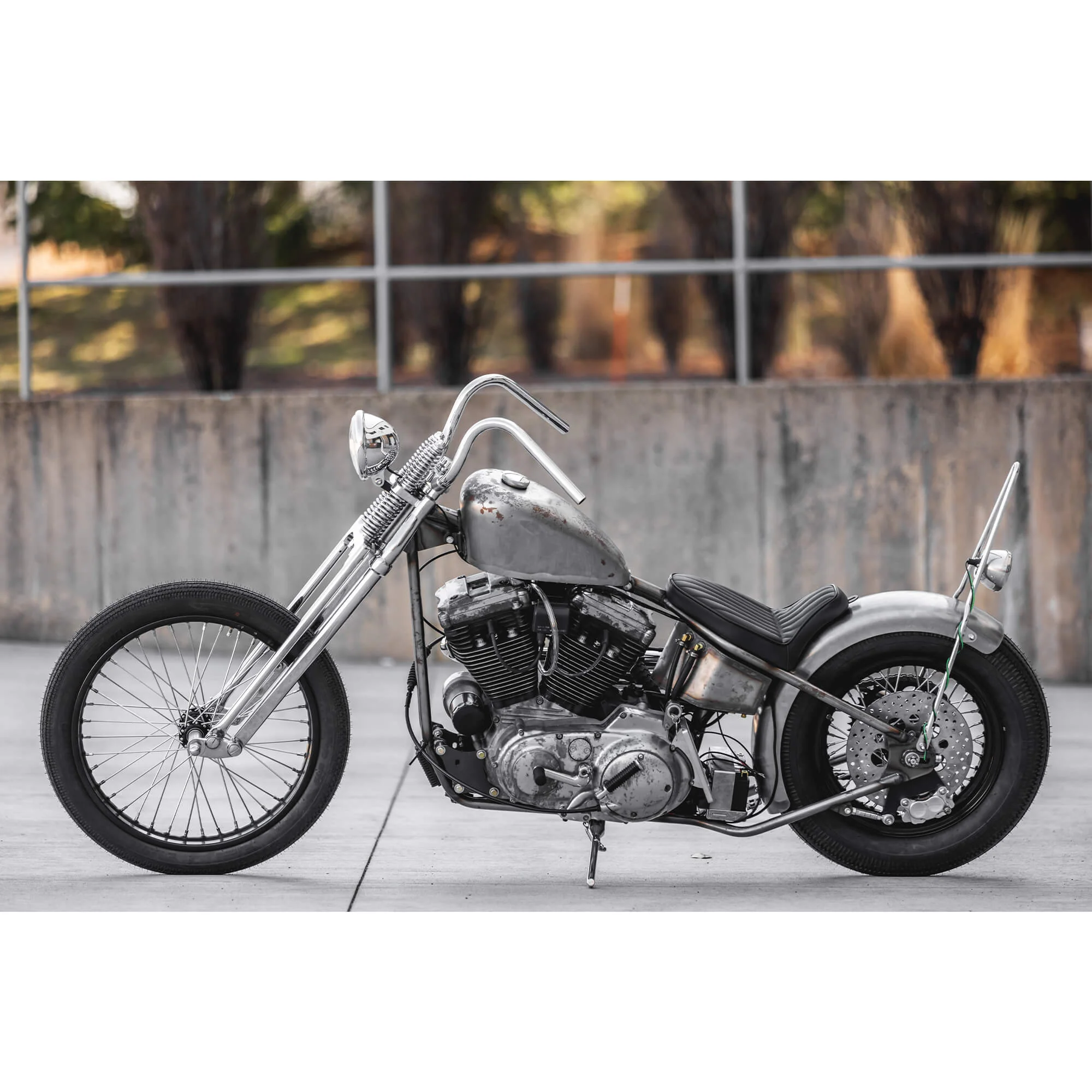 Lowbrow Customs Springer Buckhorn Handlebars - 1 inch - Chrome - Image 12