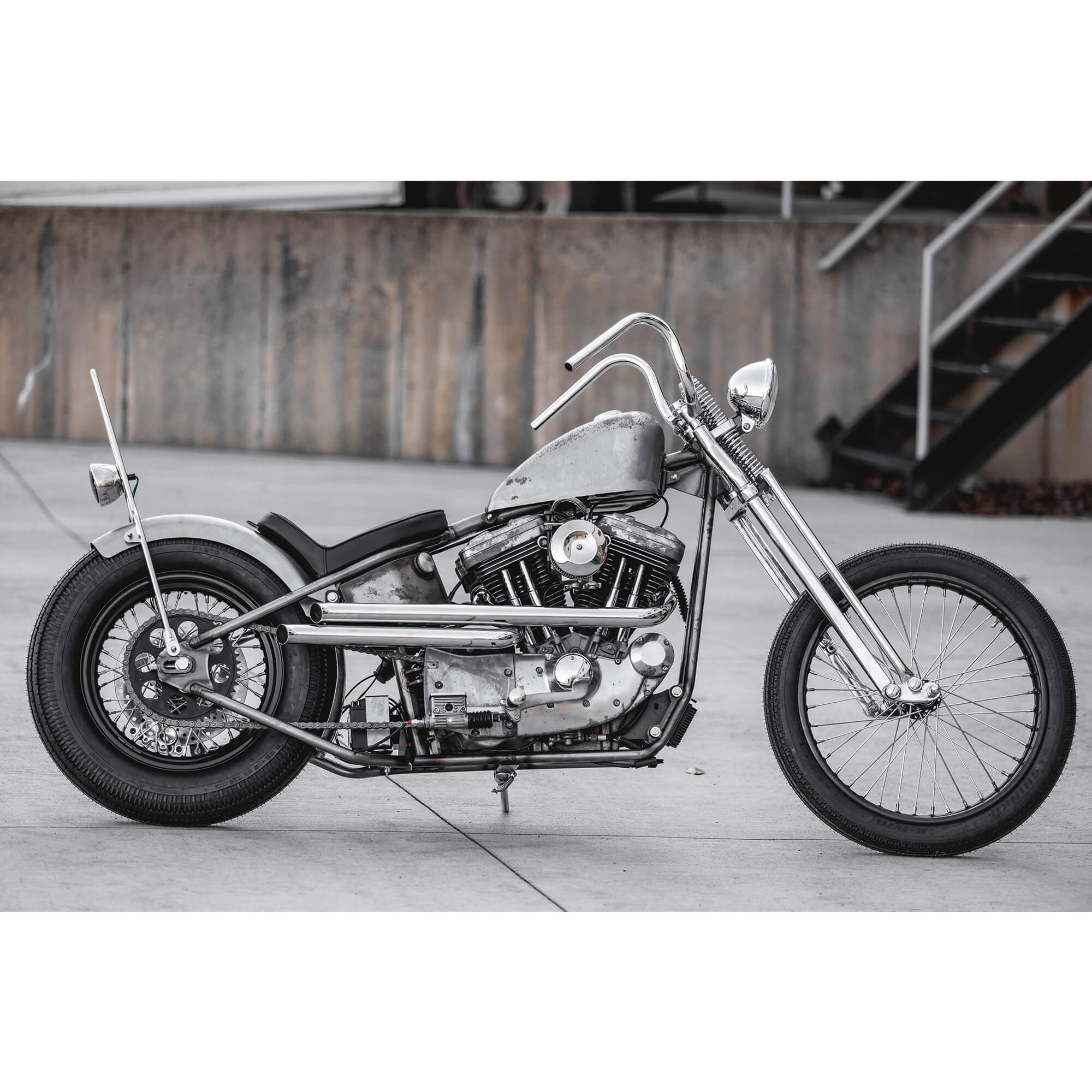 Lowbrow Customs Springer Buckhorn Handlebars - 1 inch - Chrome - Image 14