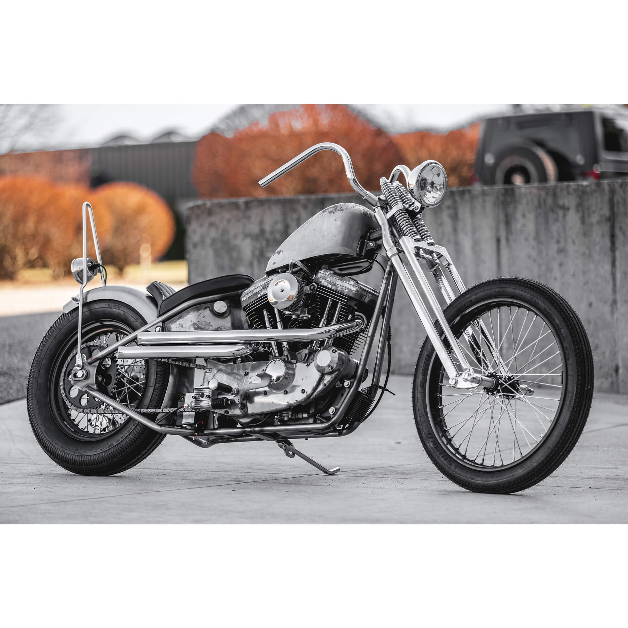 Lowbrow Customs Springer Buckhorn Handlebars - 1 inch - Chrome - Image 16