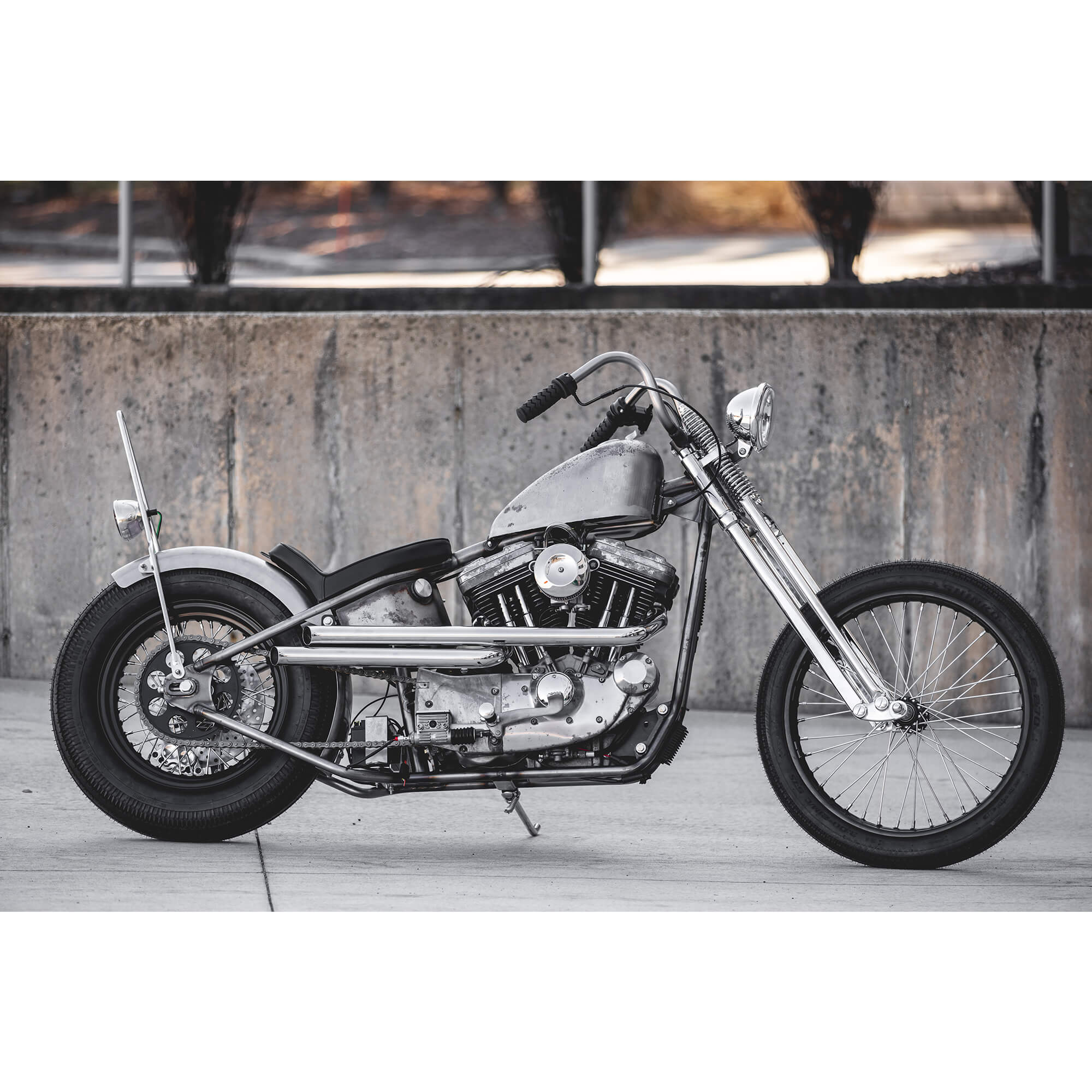 Lowbrow Customs Springer Buckhorn Handlebars - 1 inch - Raw - Image 13