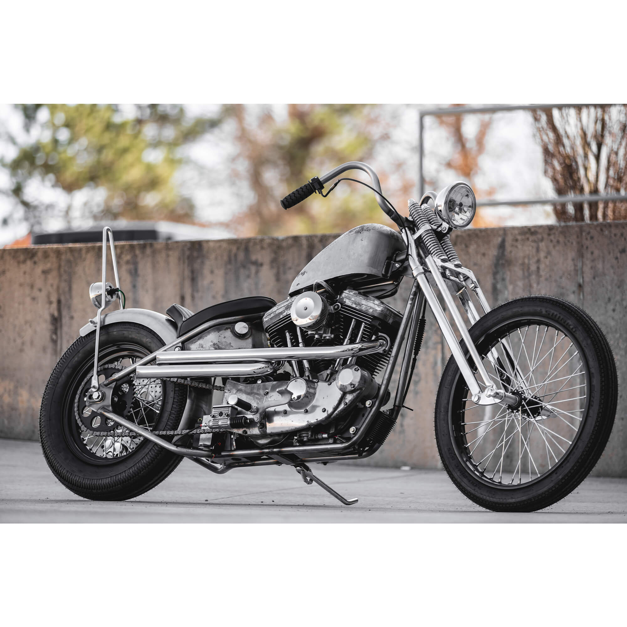 Lowbrow Customs Springer Buckhorn Handlebars - 1 inch - Raw - Image 4