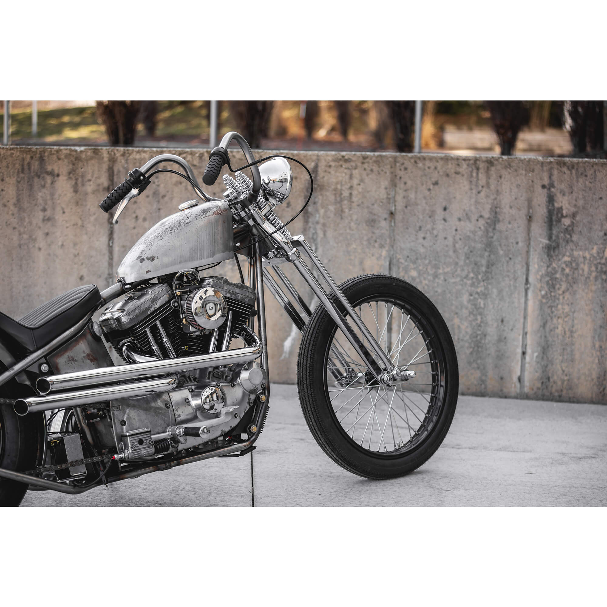 Lowbrow Customs Springer Buckhorn Handlebars - 1 inch - Raw - Image 6